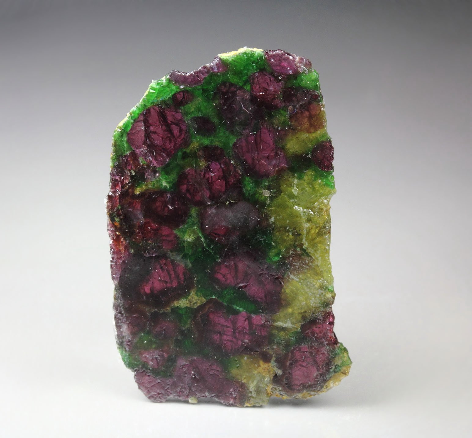 GARNET var. PYROPE, DIOPSIDE var. CHROMIUM-BEARING DIOPSIDE, ENSTATITE