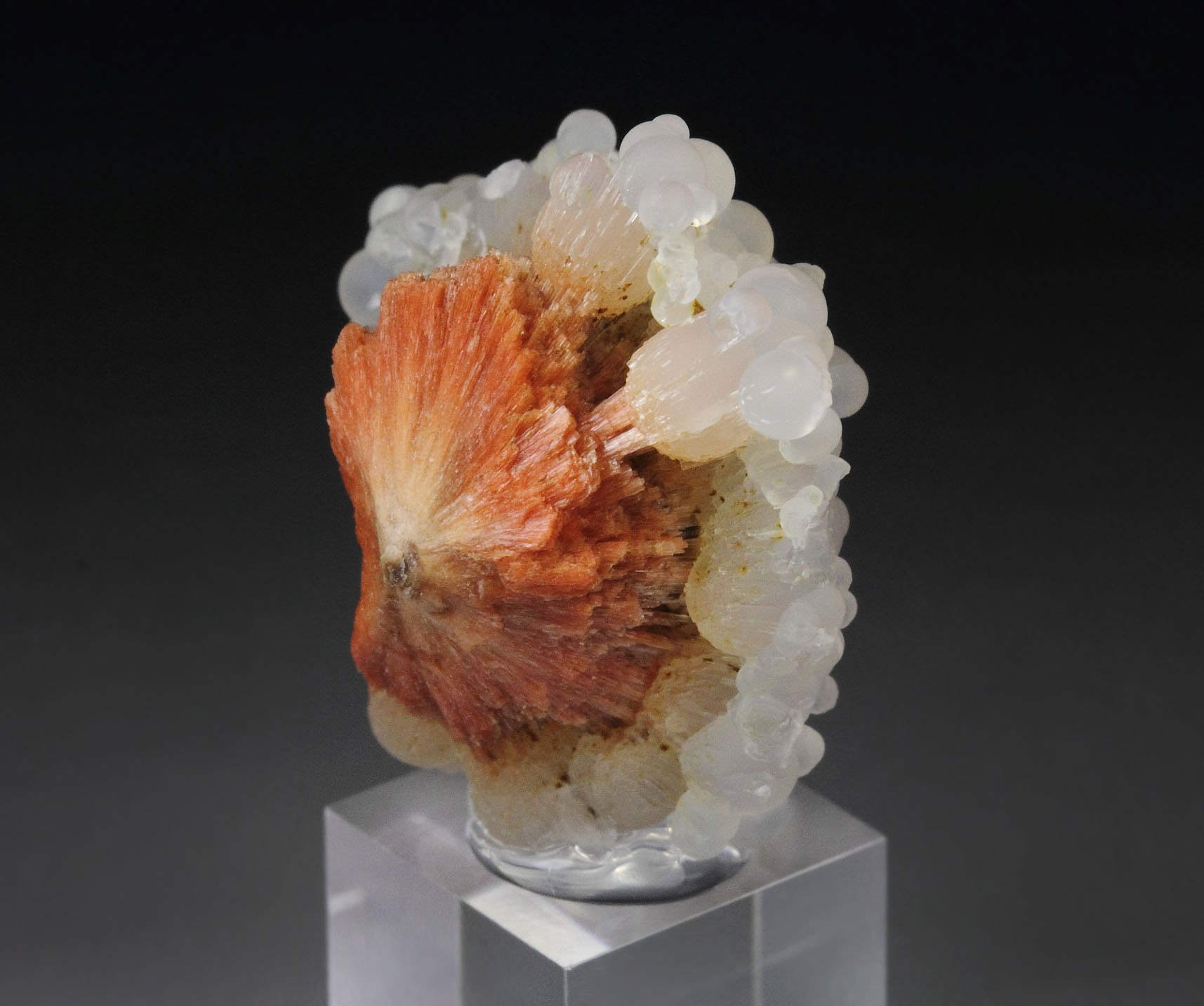 orange SCOLECITE, CHALCEDONY