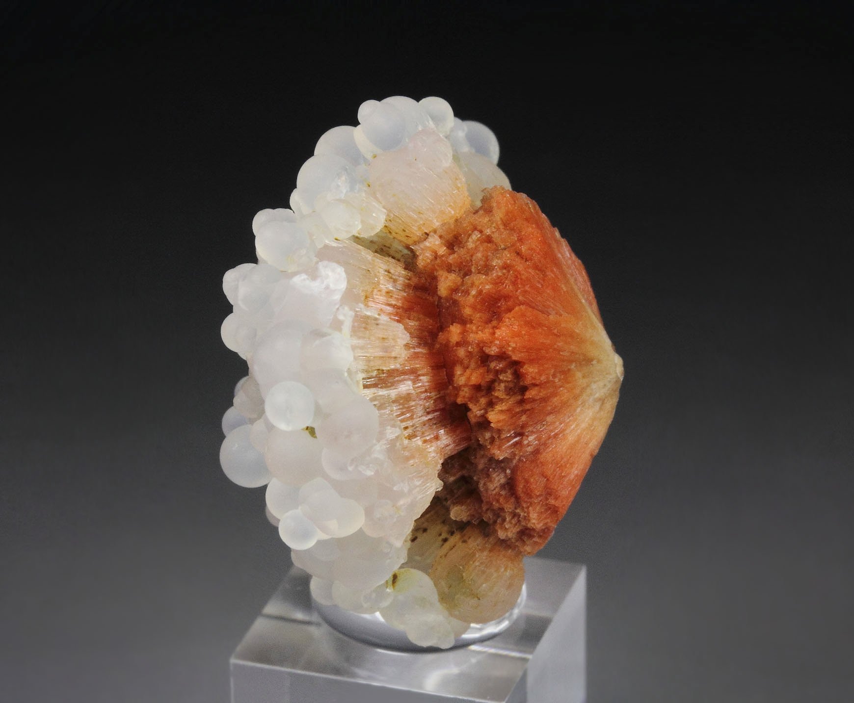 orange SCOLECITE, CHALCEDONY