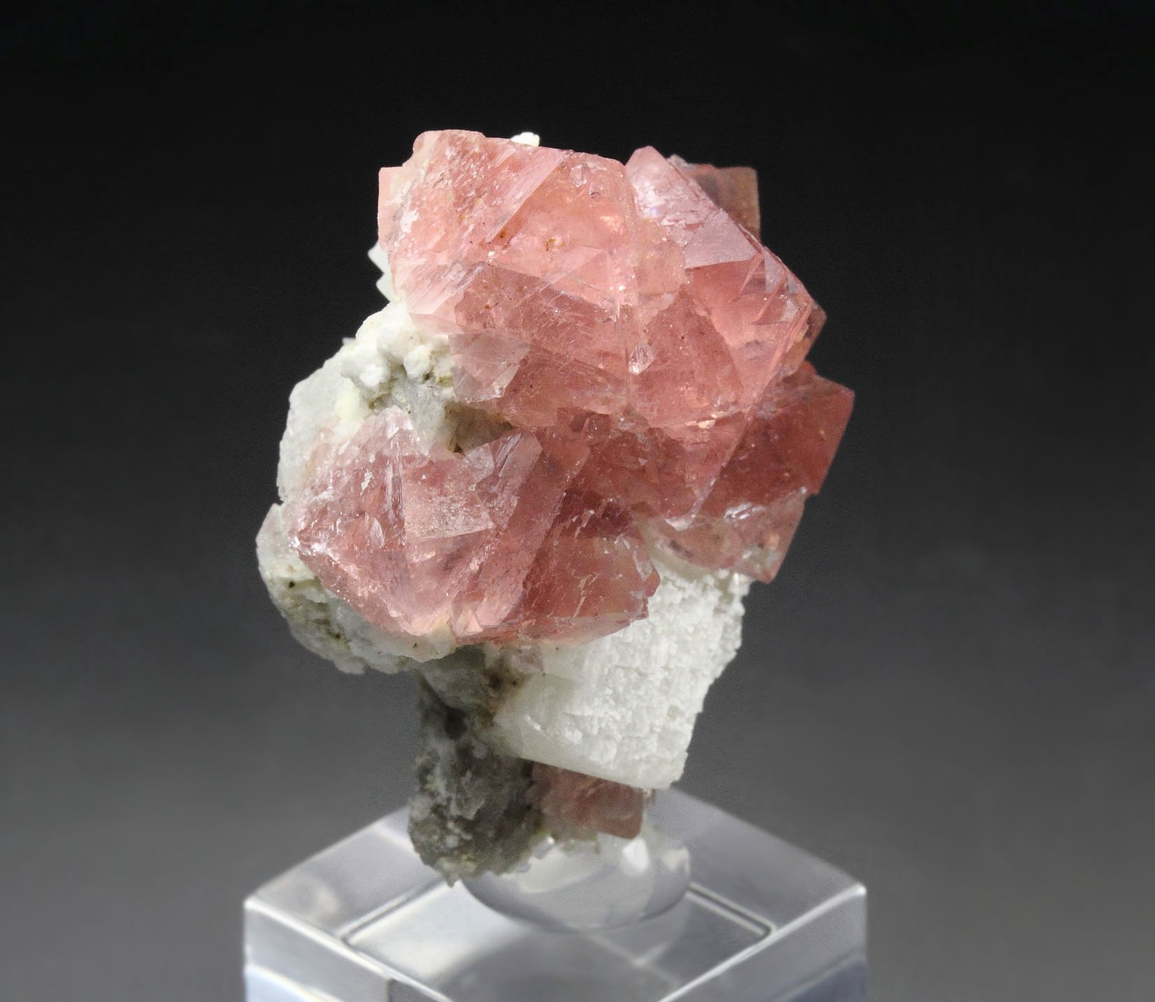 pink FLUORITE, K FELDSPAR var. ADULARIA