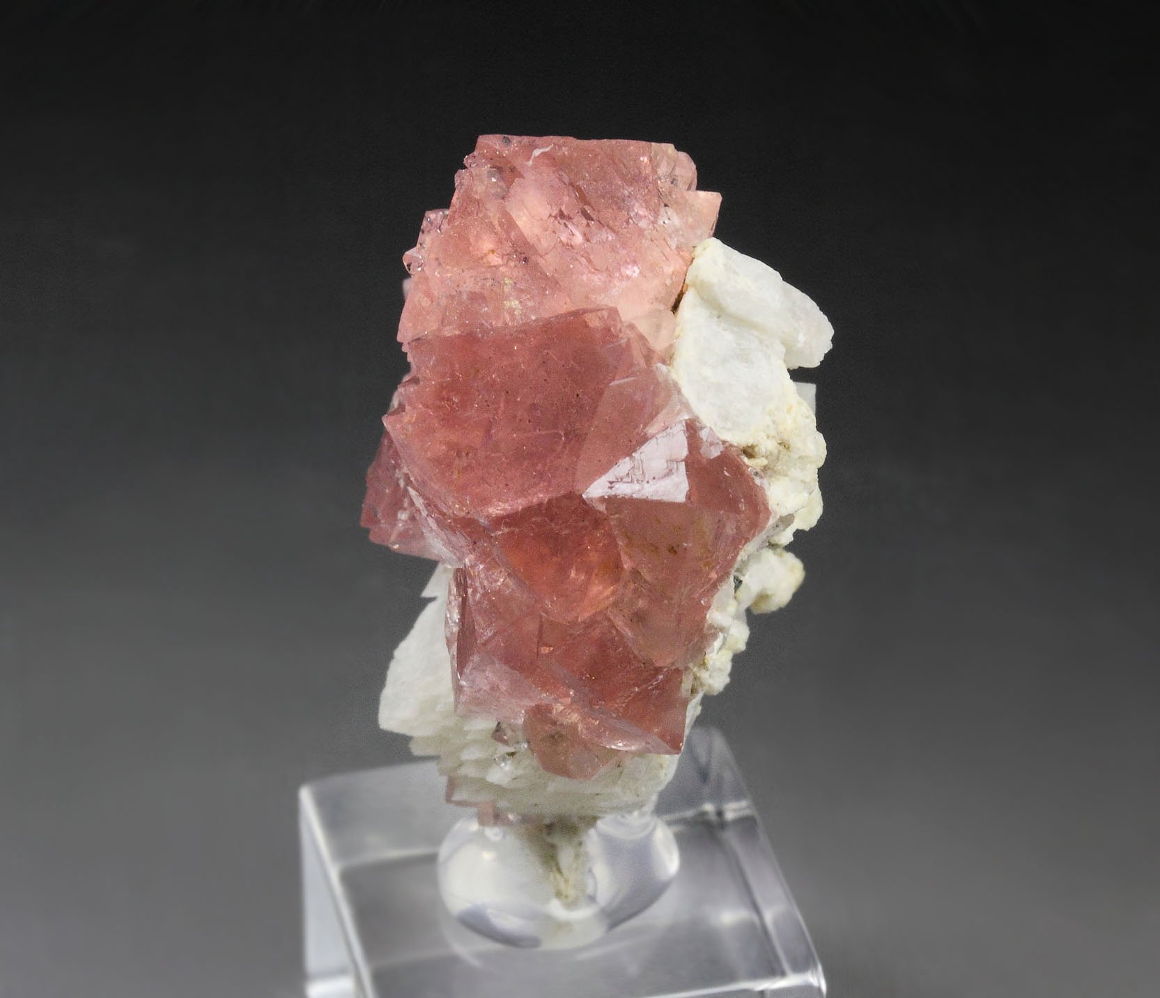 pink FLUORITE, K FELDSPAR var. ADULARIA