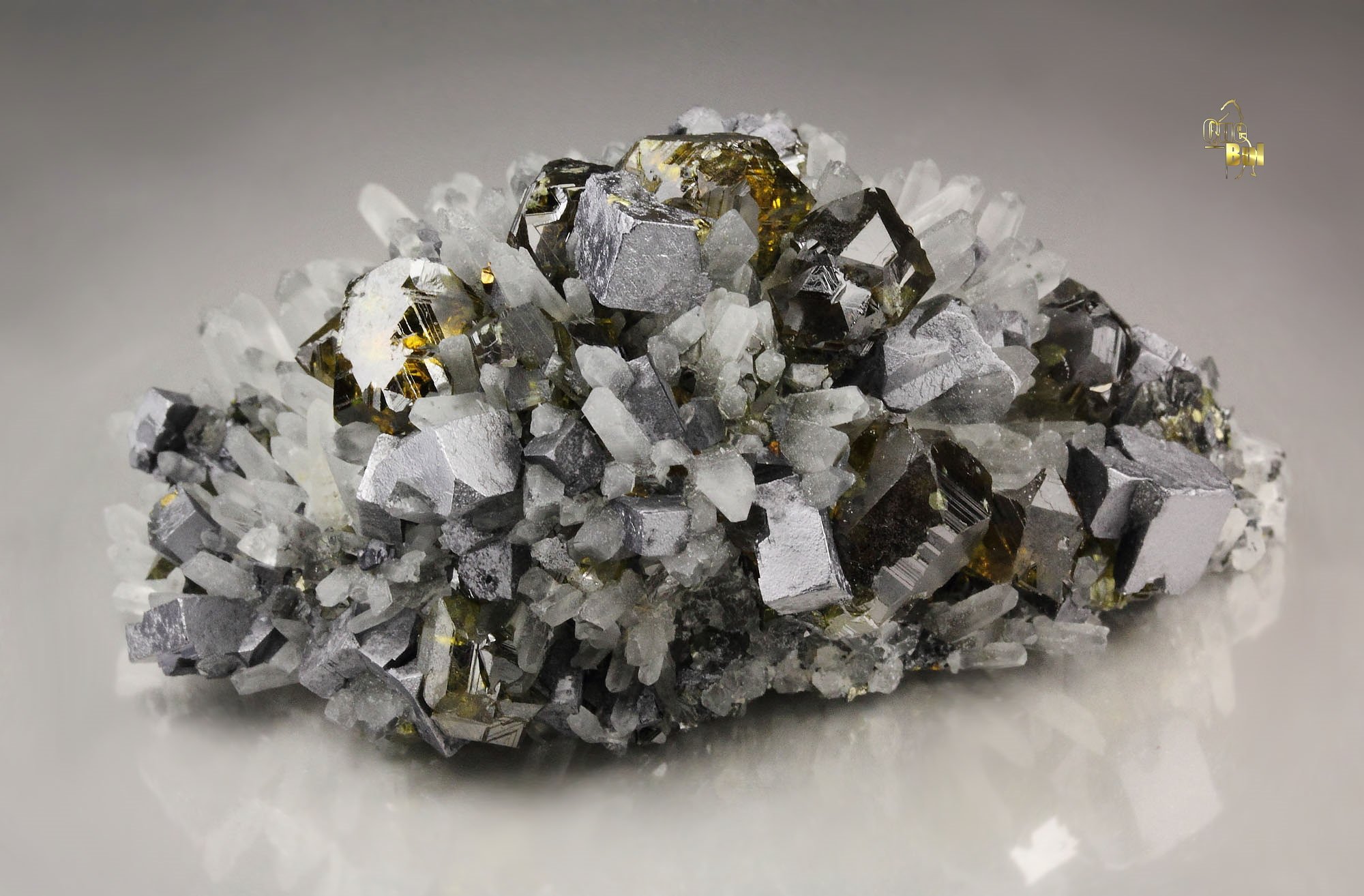 gem SPHALERITE var. CLEIOPHANE, GALENA, QUARTZ