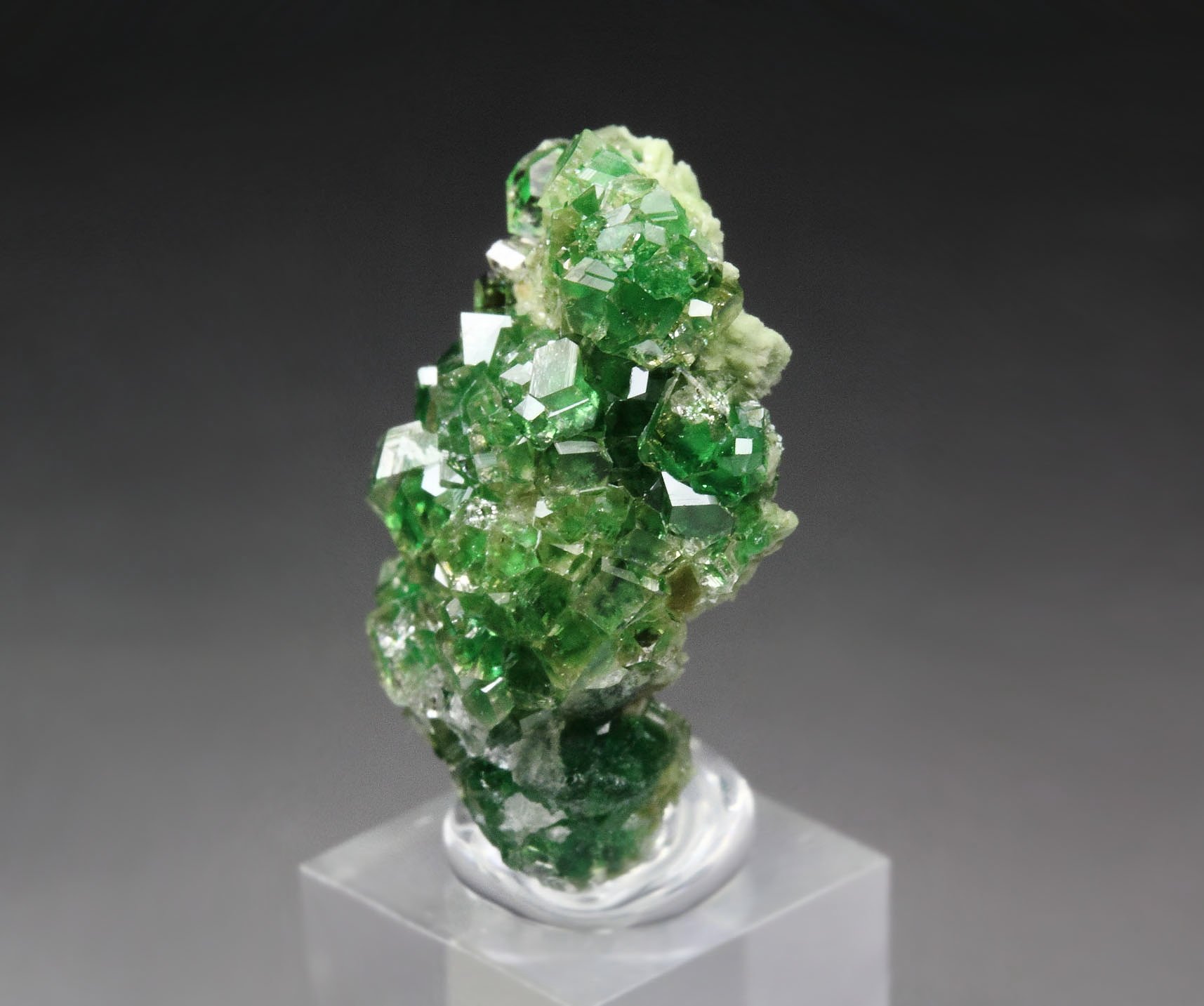 gem GARNET var. GROSSULAR with GREEN CHROMIAN PHANTOMS