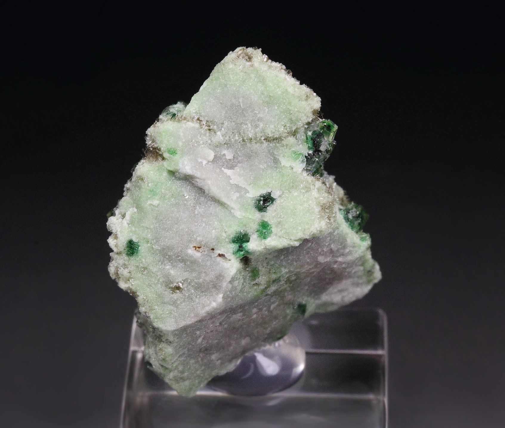 gem GARNET var. GROSSULAR with GREEN CHROMIAN PHANTOMS, DIOPSIDE, CHROMITE