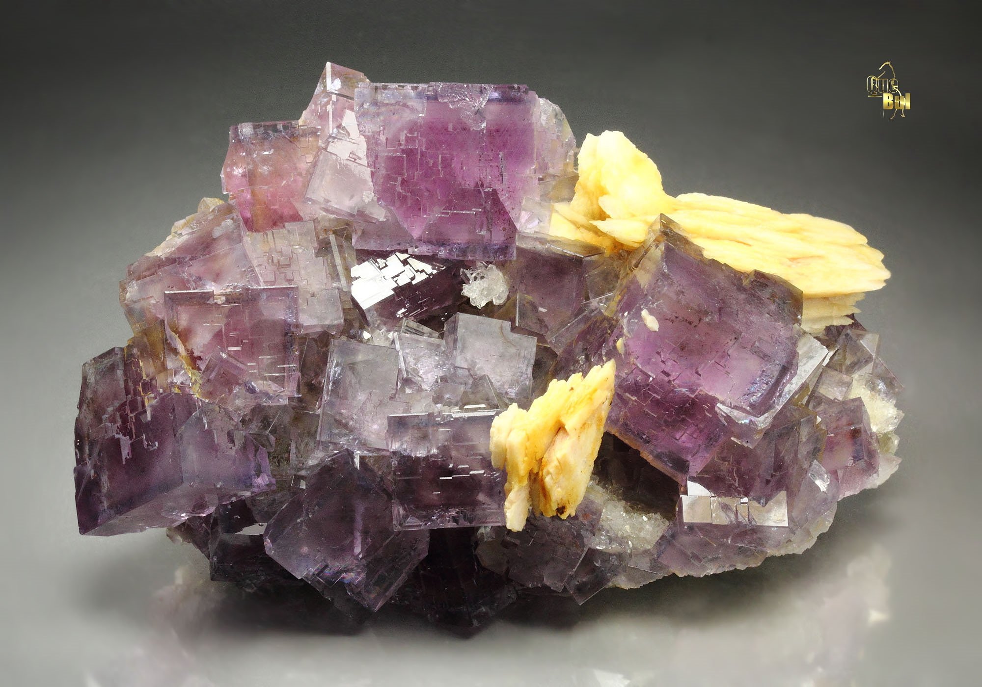 FLUORITE with PHANTOMS, BARYTE