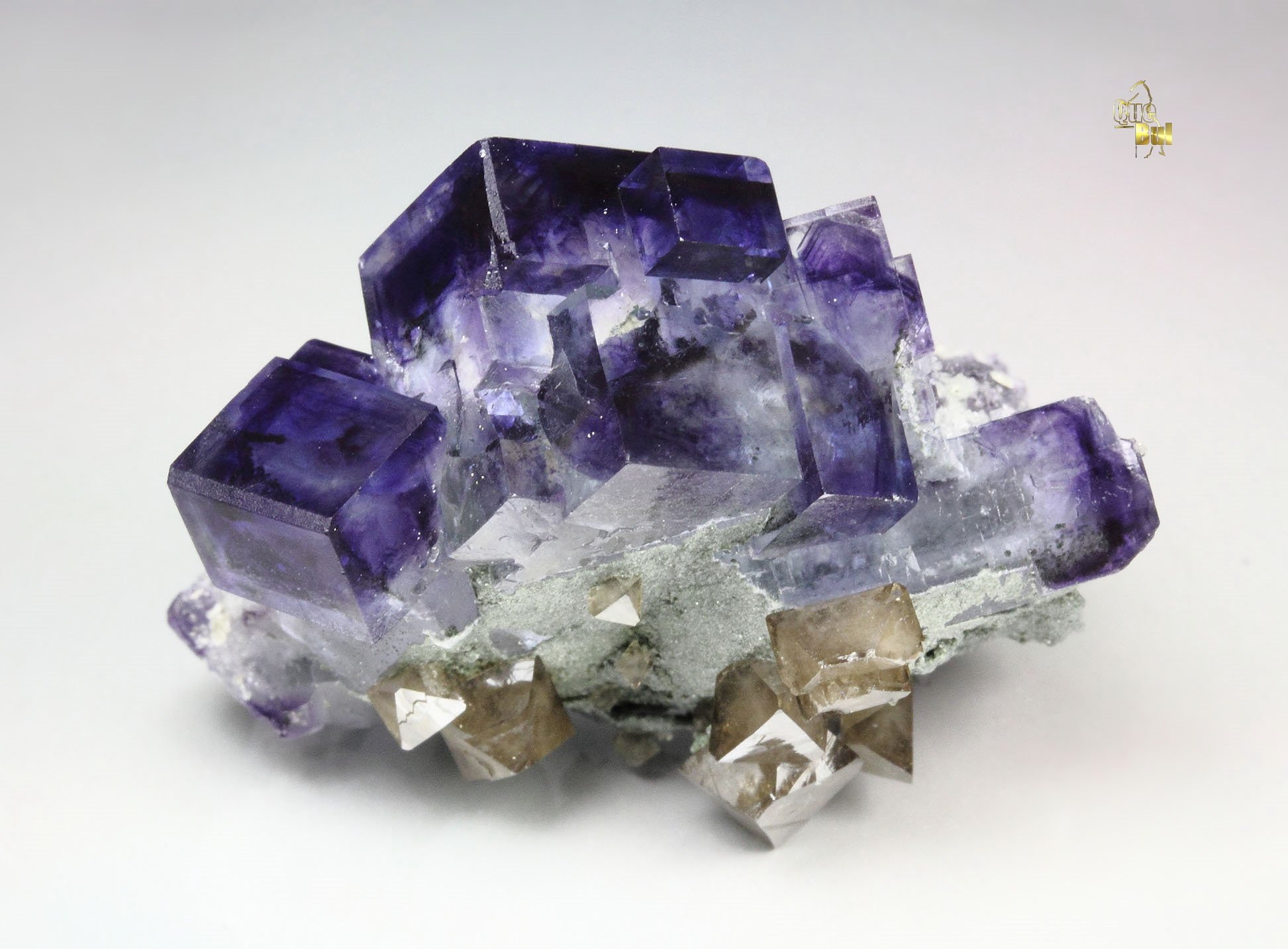 FLUORITE with phantoms, SCHEELITE