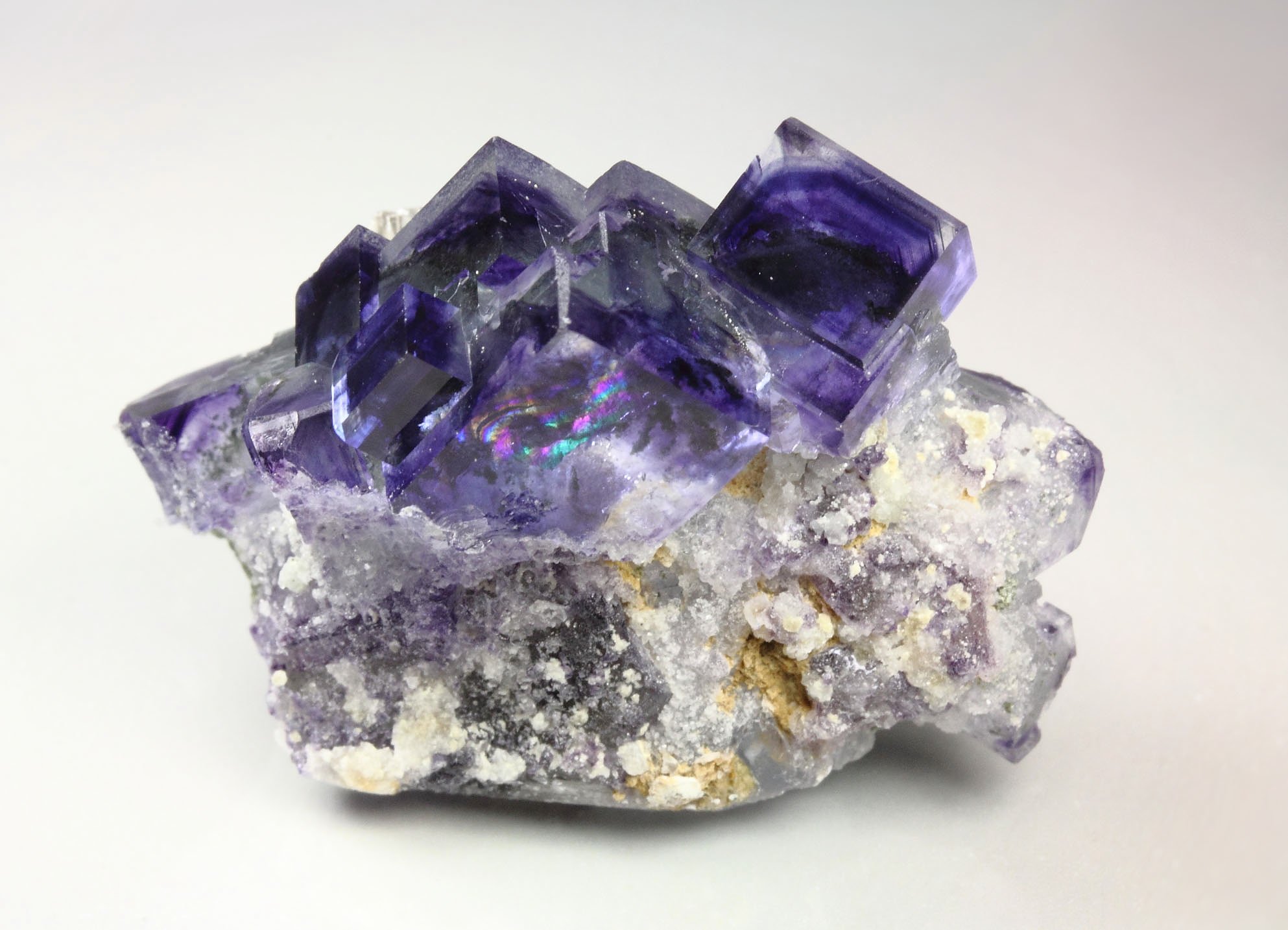 FLUORITE with phantoms, SCHEELITE