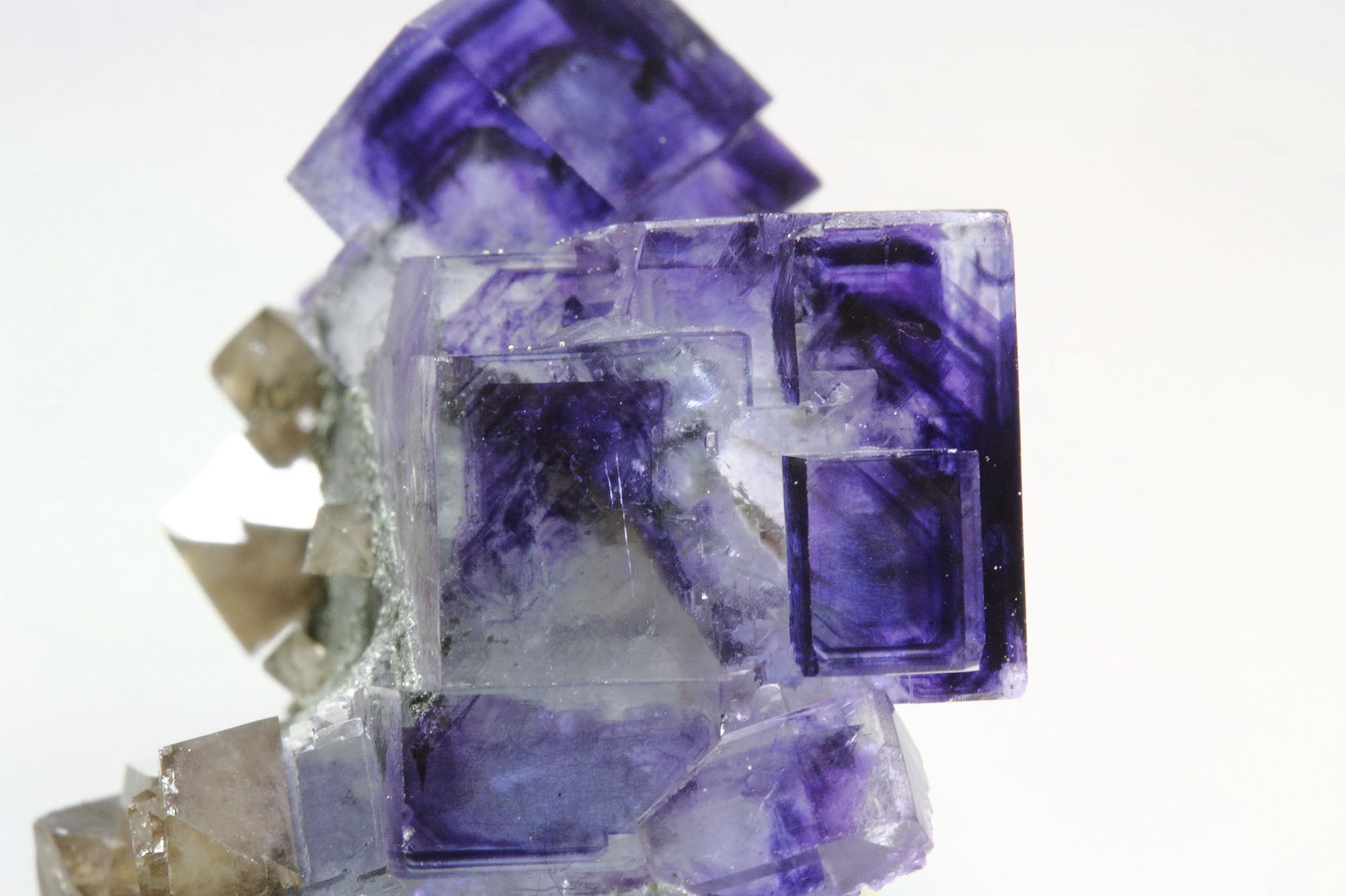 FLUORITE with phantoms, SCHEELITE