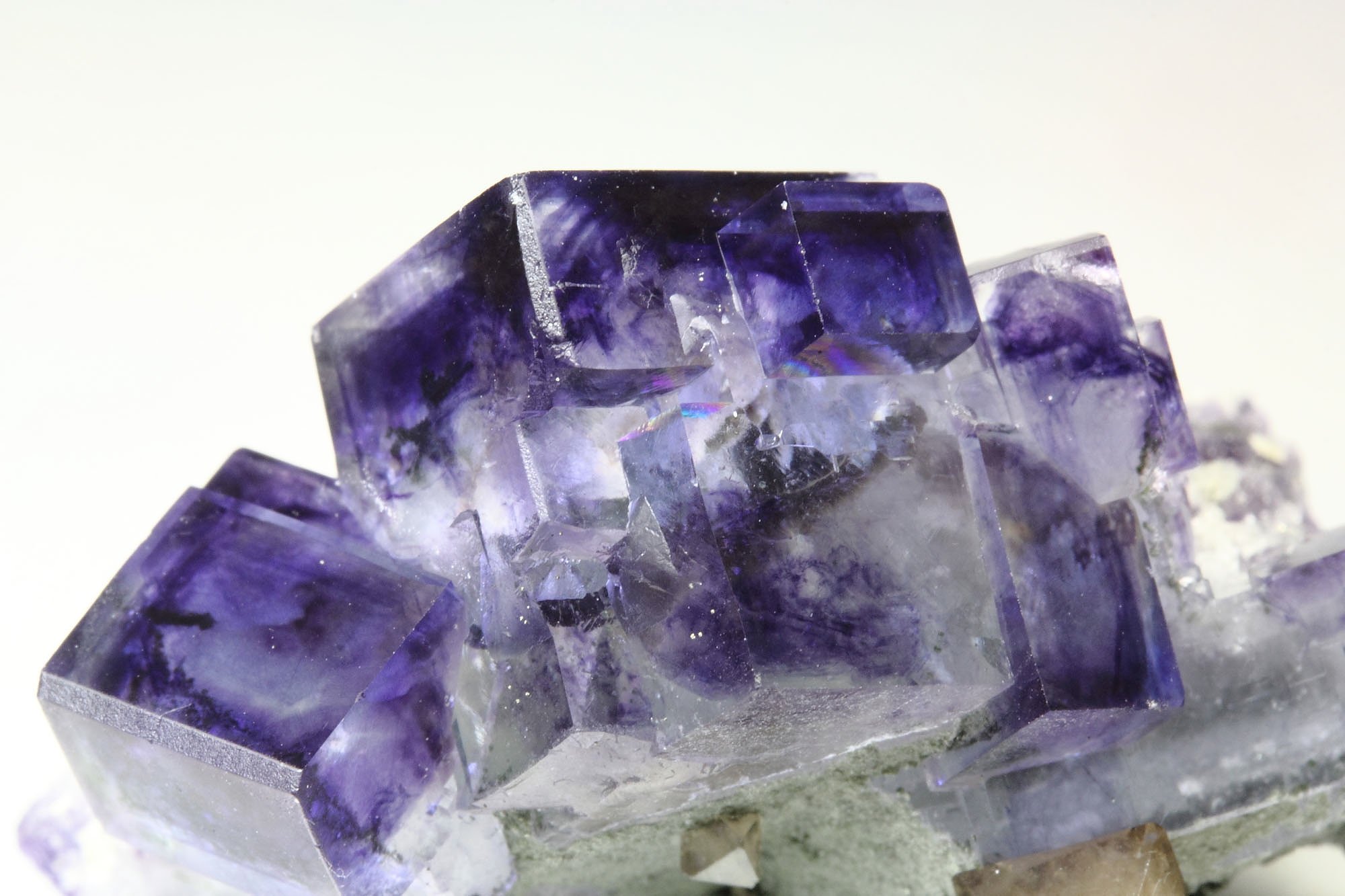 FLUORITE with phantoms, SCHEELITE