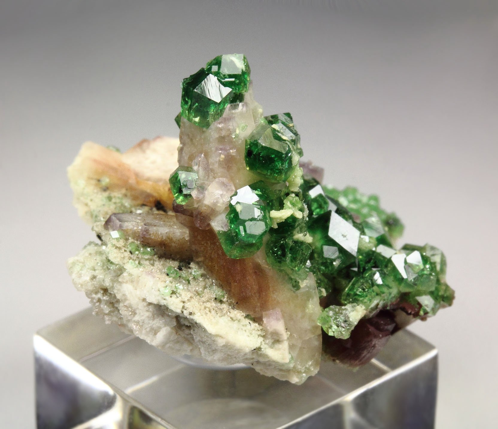 gem GARNET var. GROSSULAR var. CHROMIAN, PREHNITE