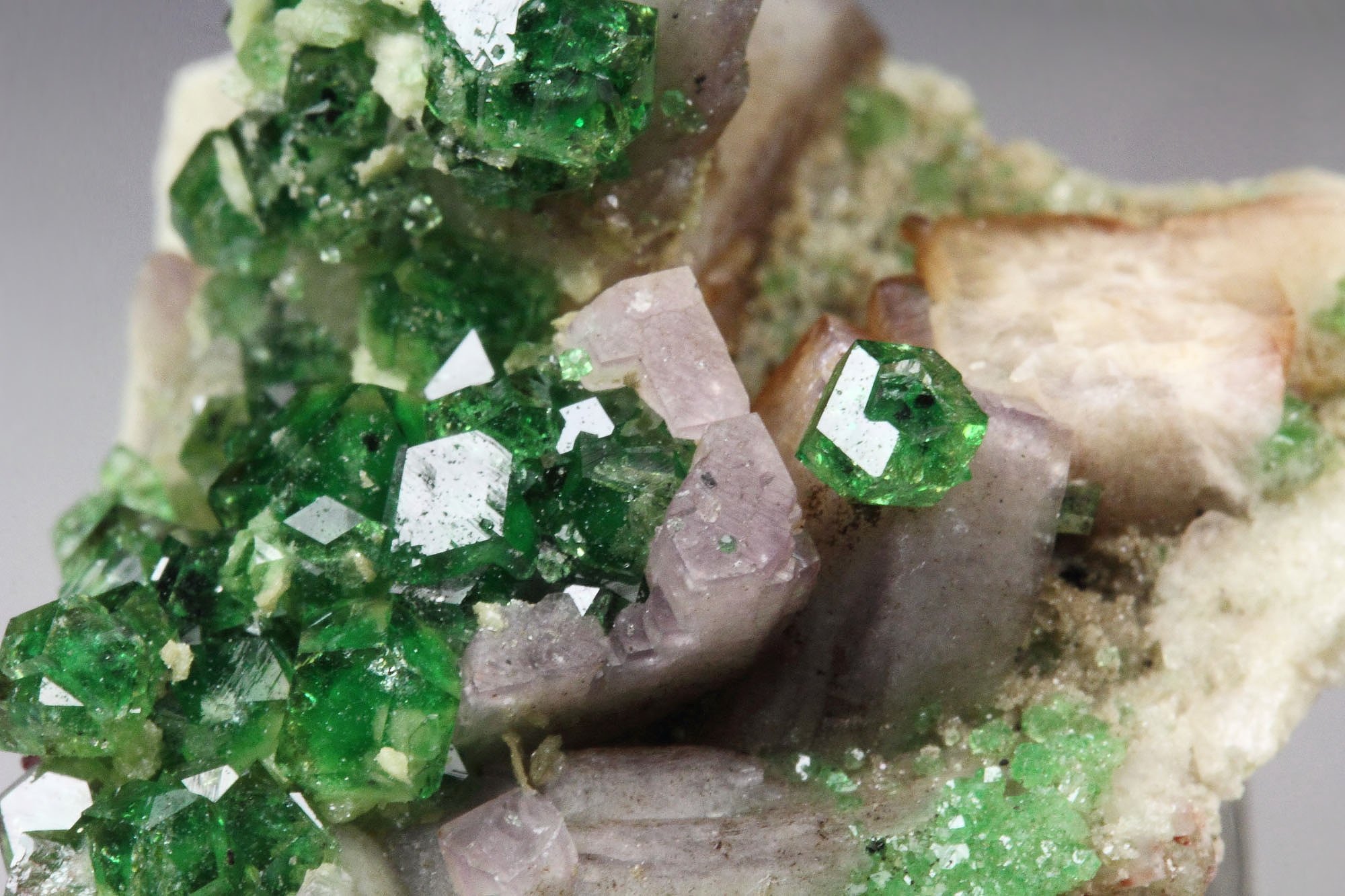 gem GARNET var. GROSSULAR var. CHROMIAN, PREHNITE