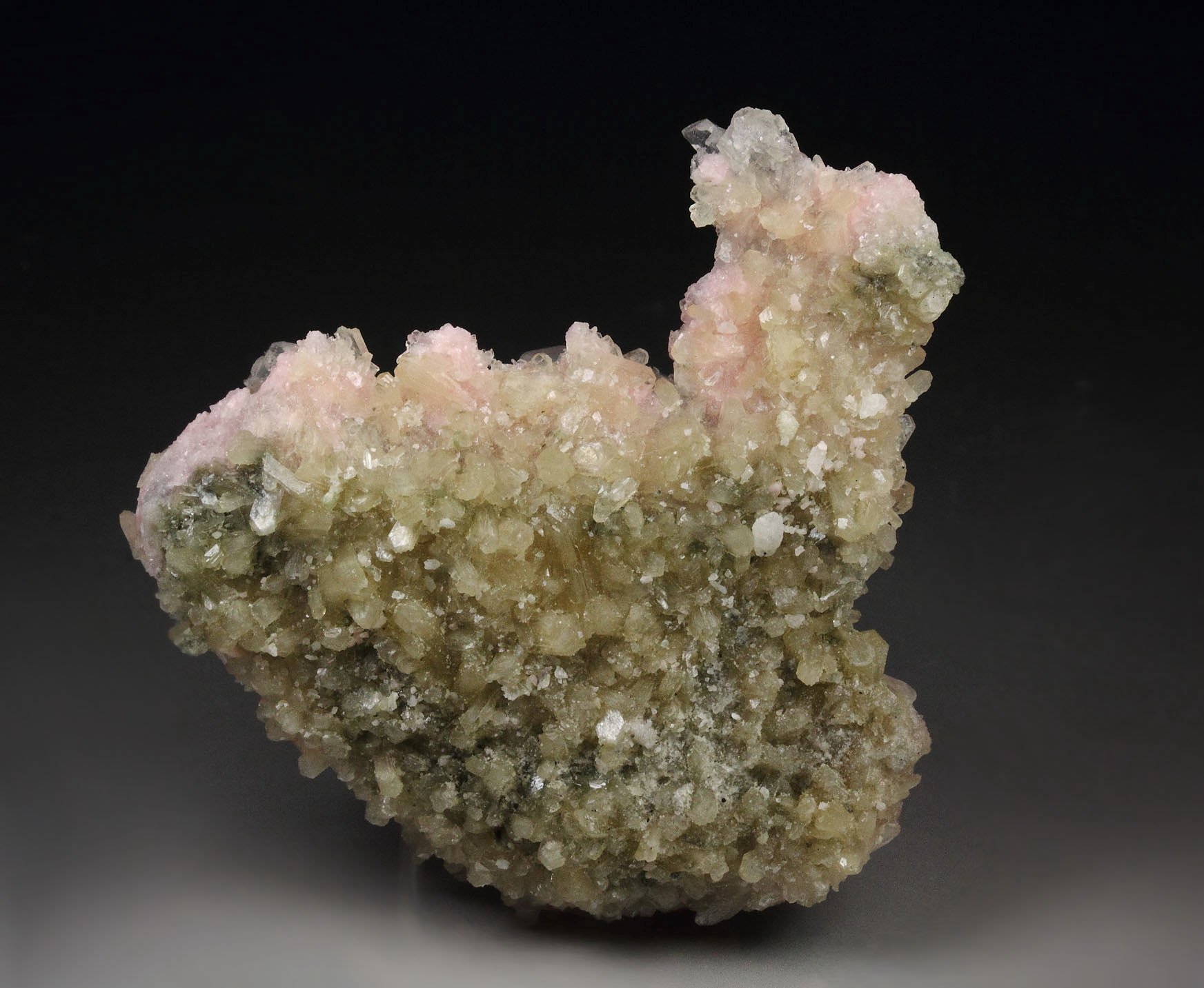 RHODOCHROSITE, STILBITE, QUARTZ