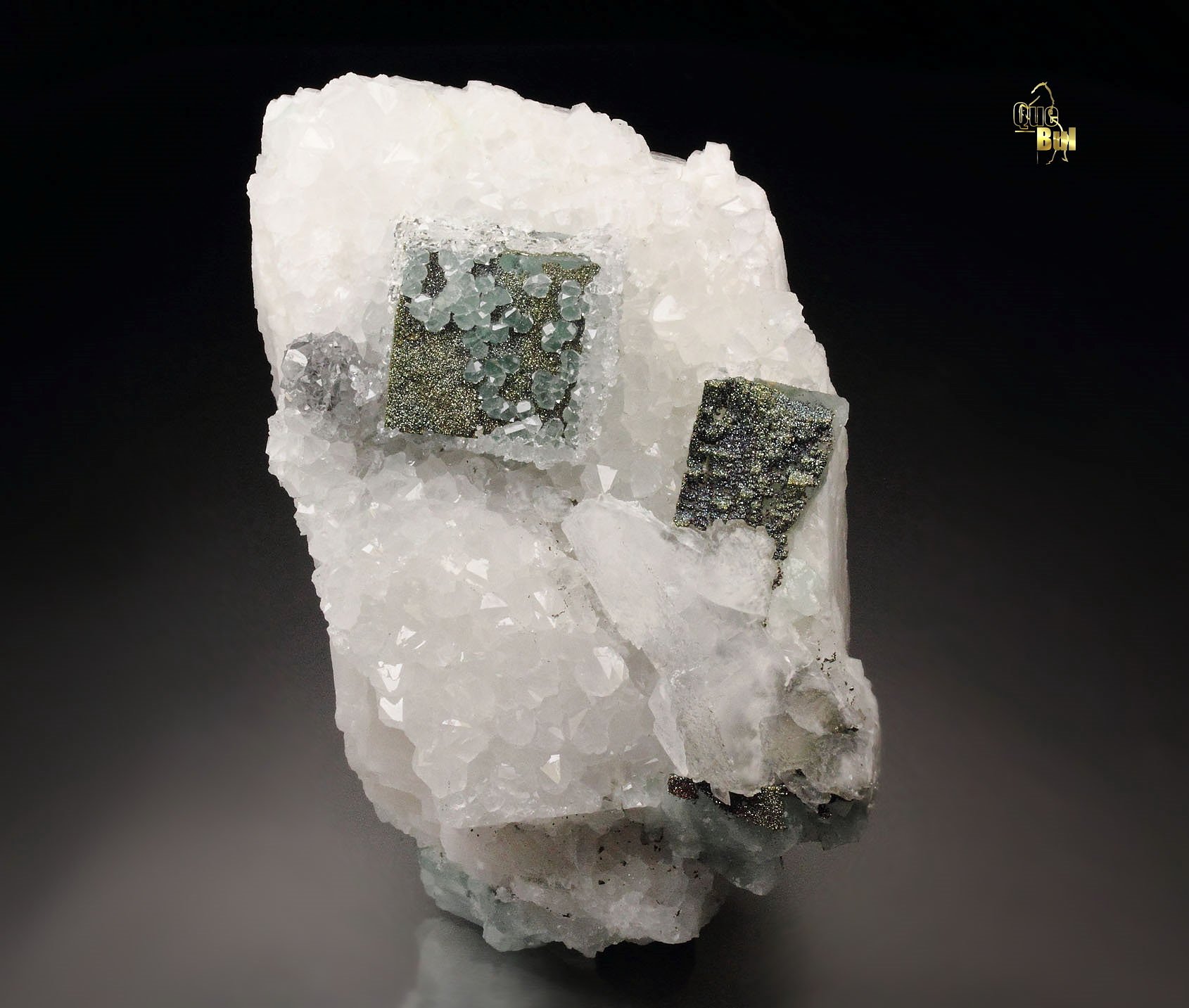 FLUORITE, PYRITE, QUARTZ, CALCITE