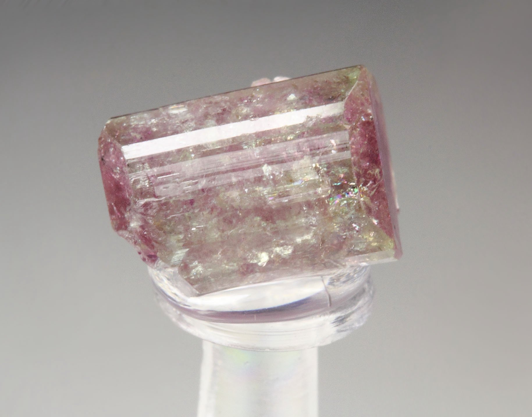 gem VESUVIANITE with RASPBERRY CAPS bi-terminated