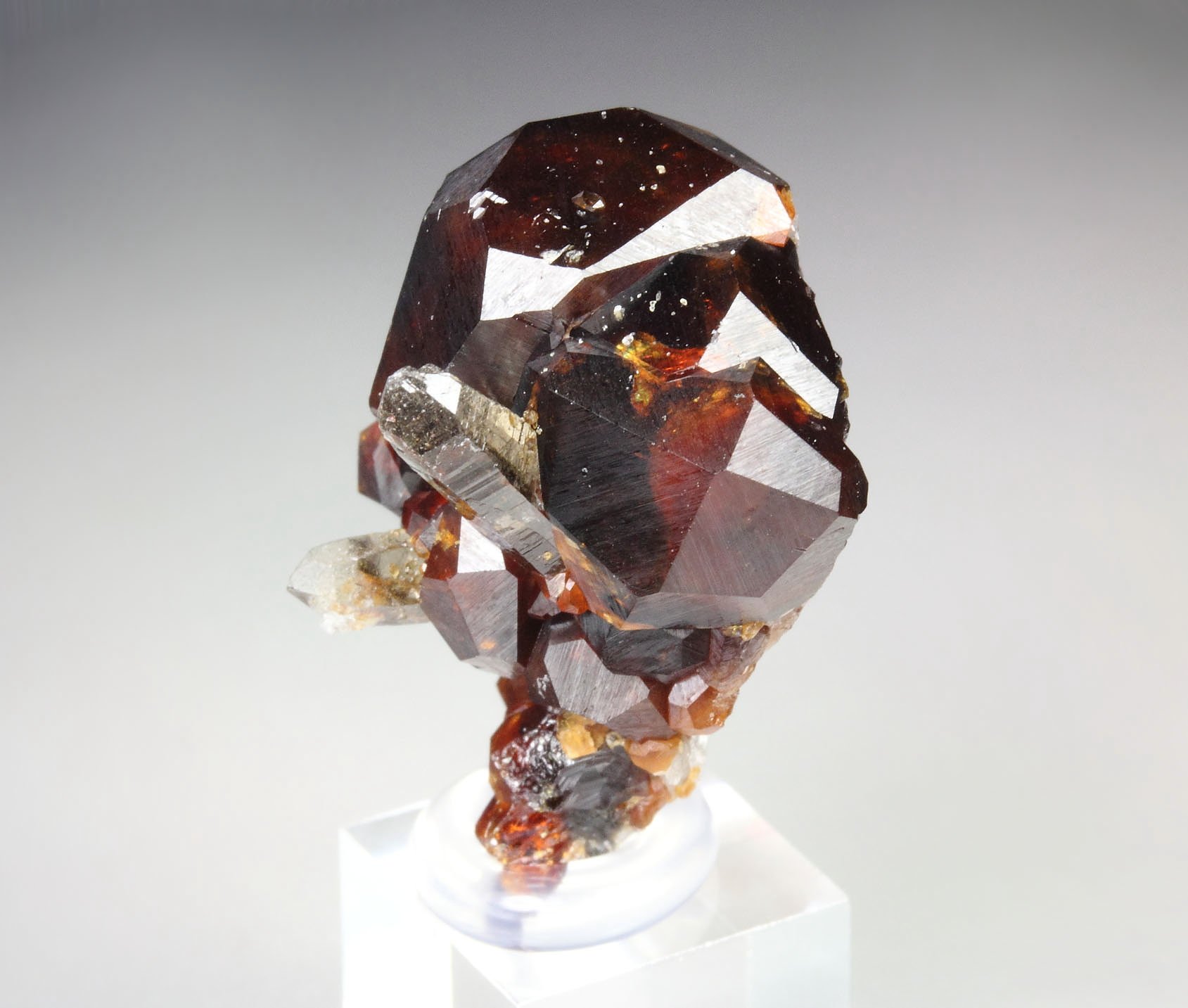 GARNET var. SPESSARTINE, QUARTZ