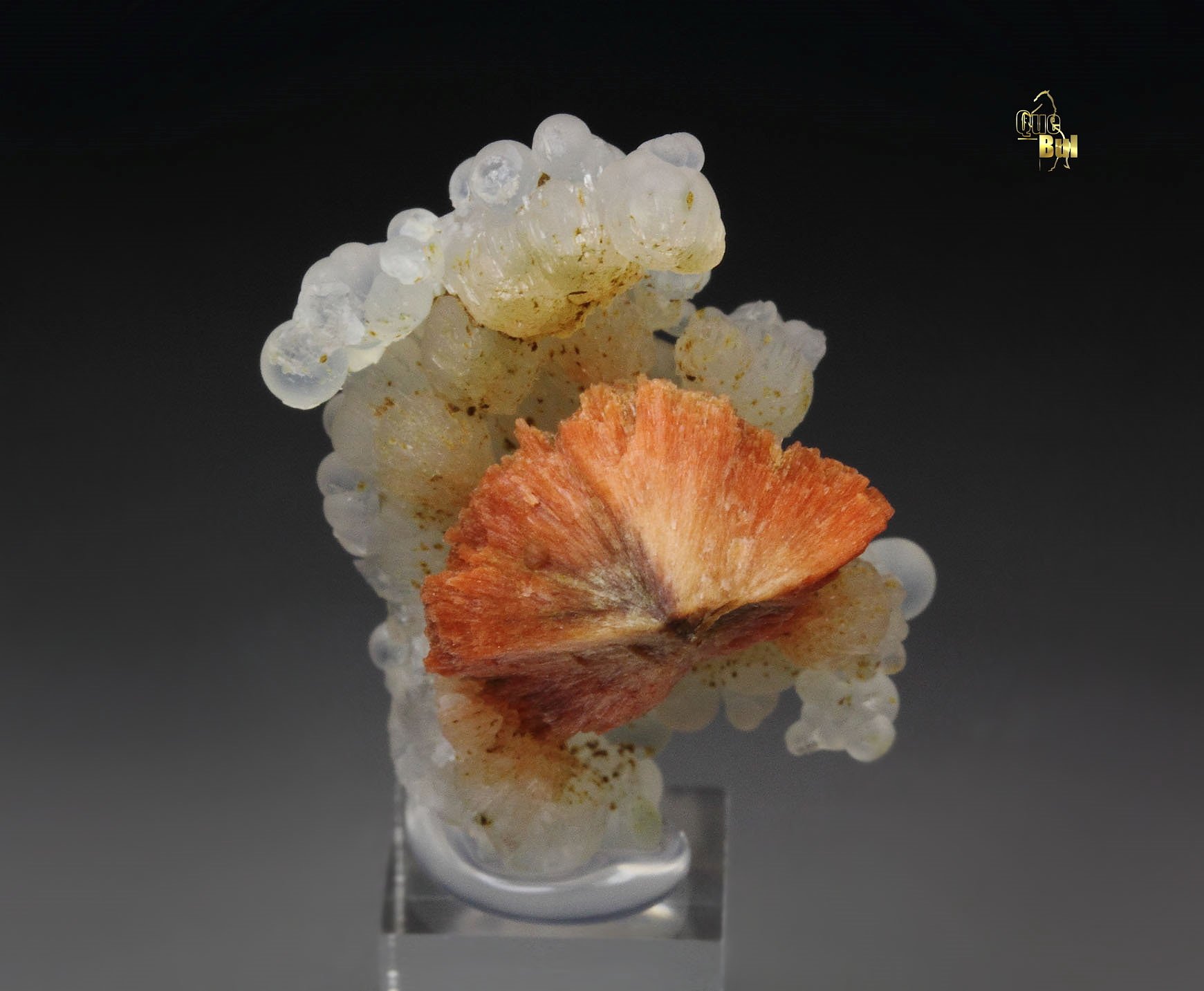 orange SCOLECITE, CHALCEDONY