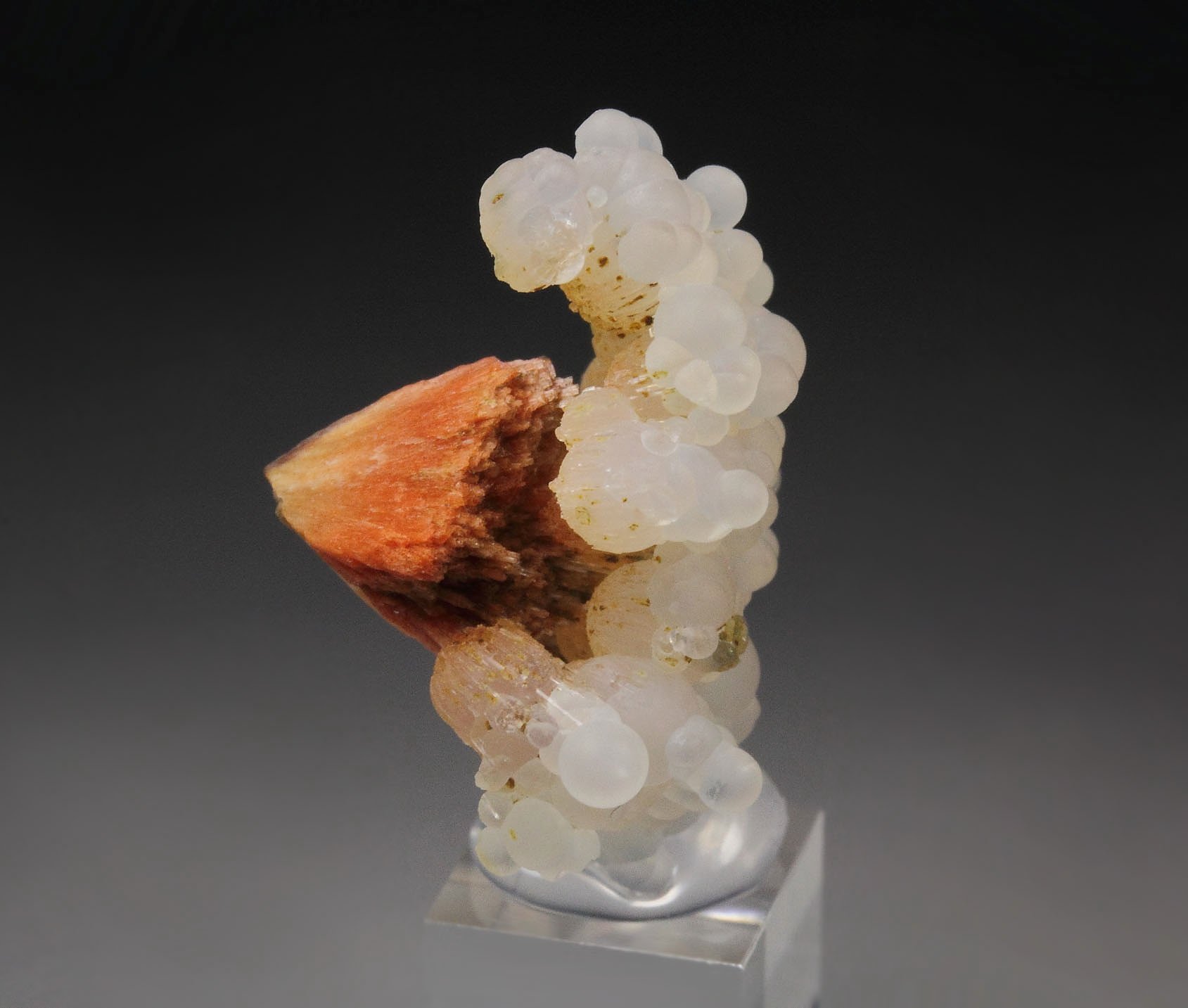 orange SCOLECITE, CHALCEDONY