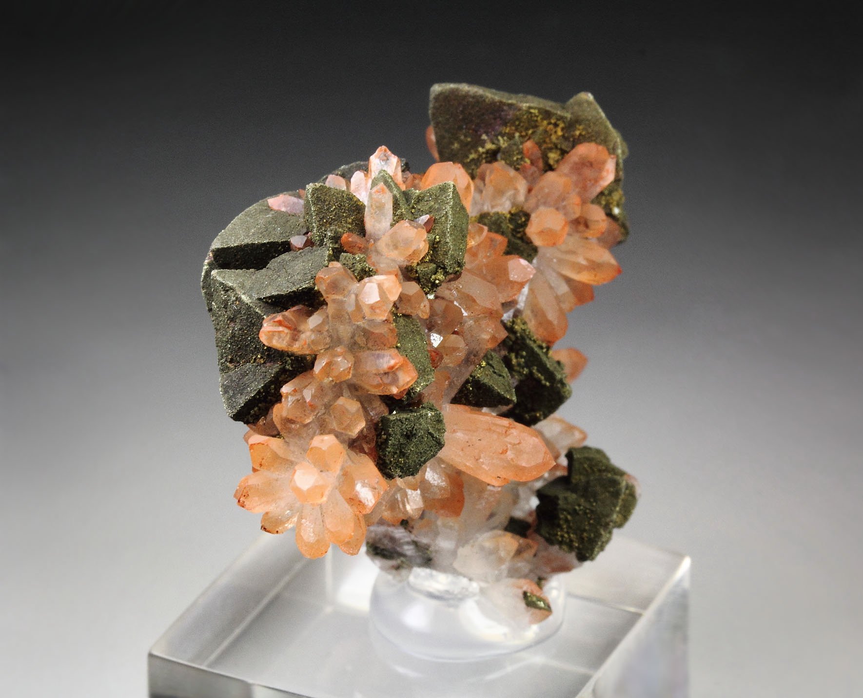 CHALCOPYRITE, QUARTZ with HEMATITE inclusions