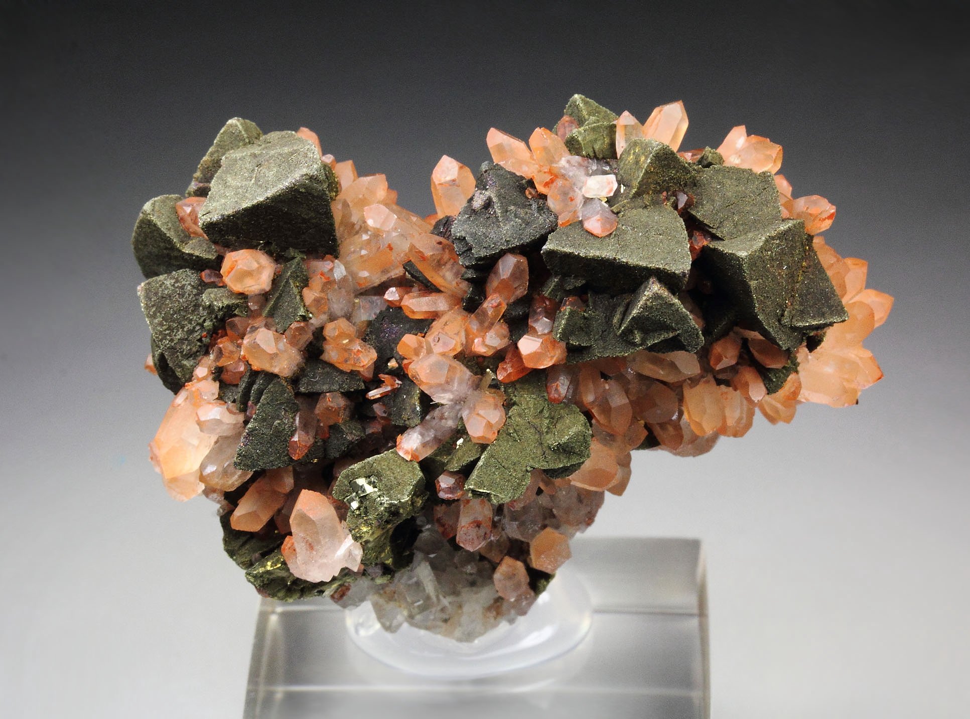 CHALCOPYRITE, QUARTZ with HEMATITE inclusions