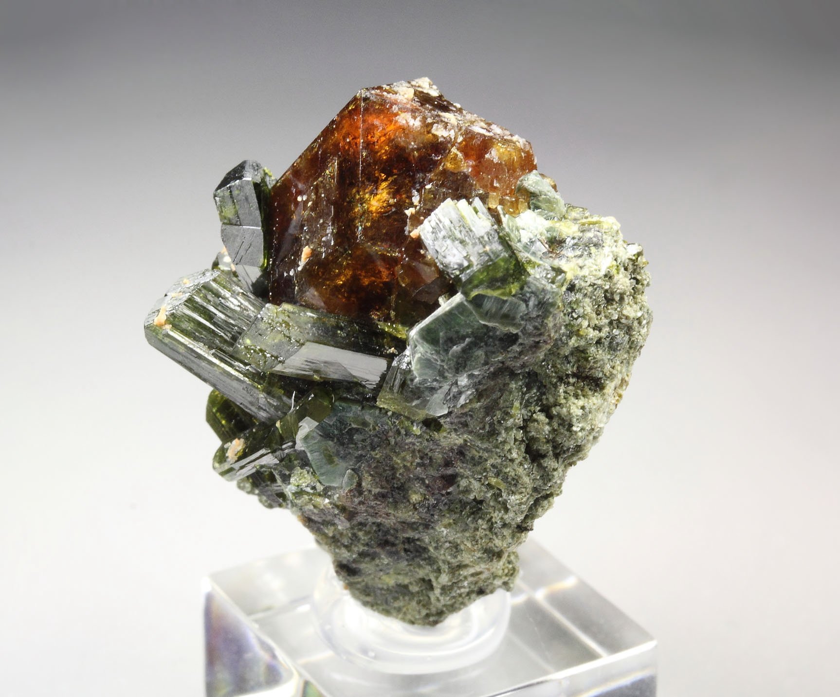 GARNET var. ANDRADITE, EPIDOTE, MUSCOVITE