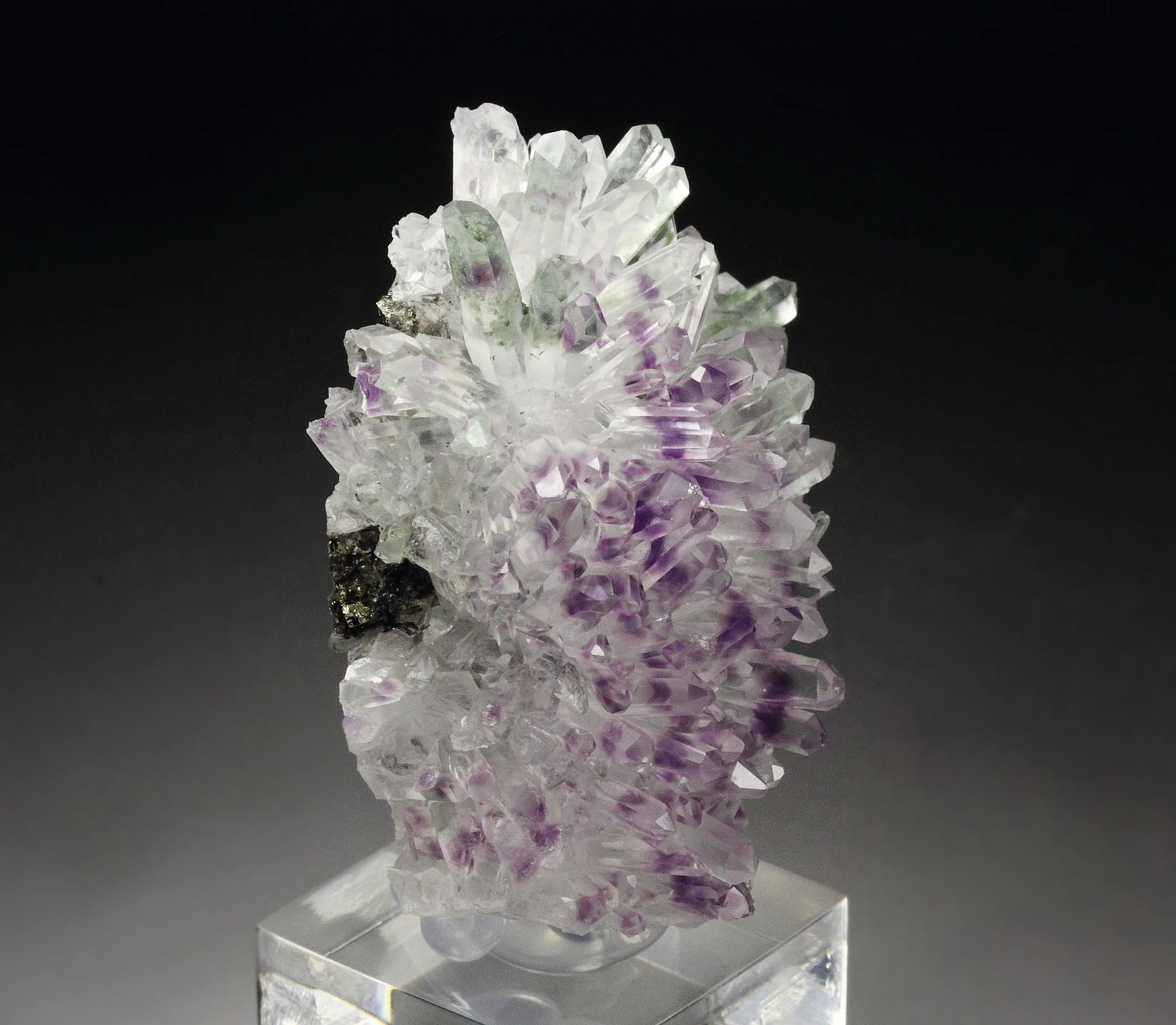 QUARTZ with AMETHYST phantoms, PYRITE