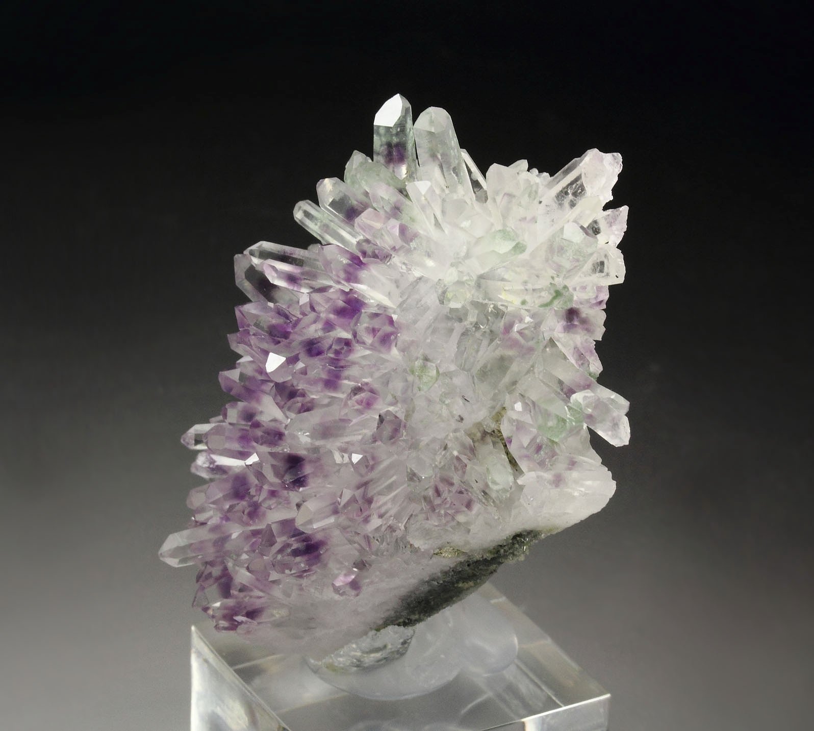 QUARTZ with AMETHYST phantoms, PYRITE