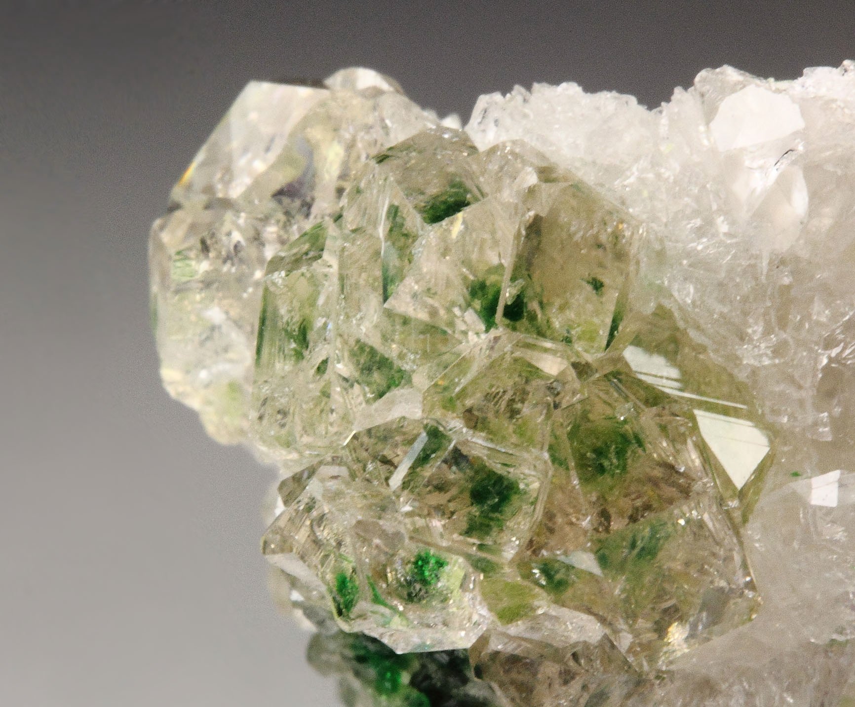 gem GARNET var. GROSSULAR with GREEN CHROMIAN PHANTOMS