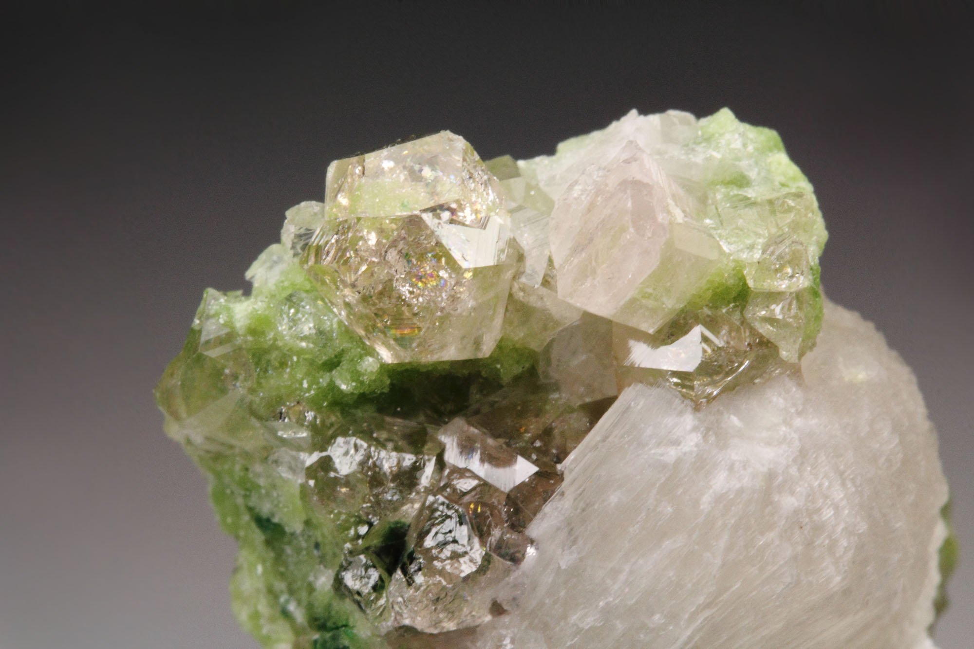 gem GARNET var. GROSSULAR, PREHNITE