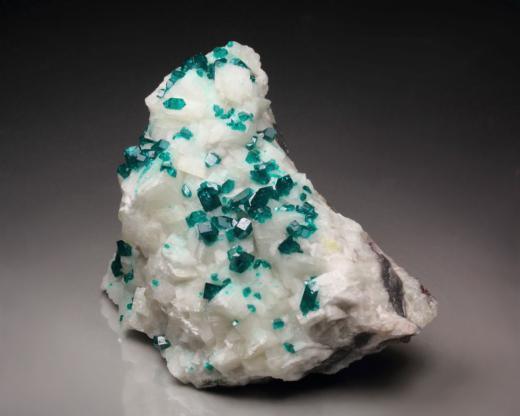 gemmy DIOPTASE, CALCITE