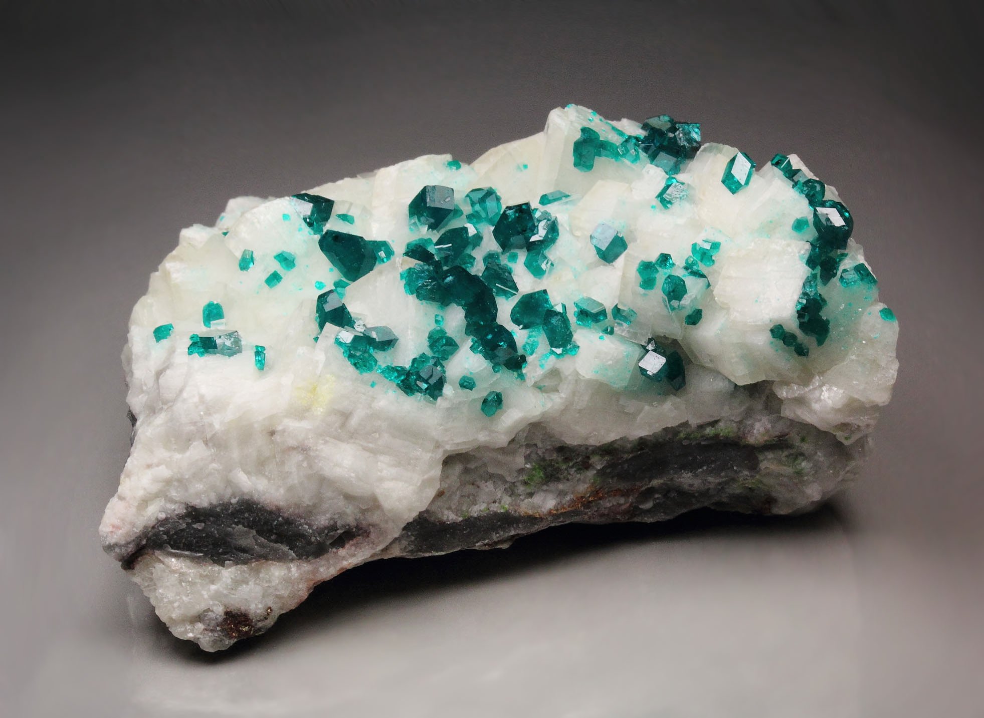 gemmy DIOPTASE, CALCITE