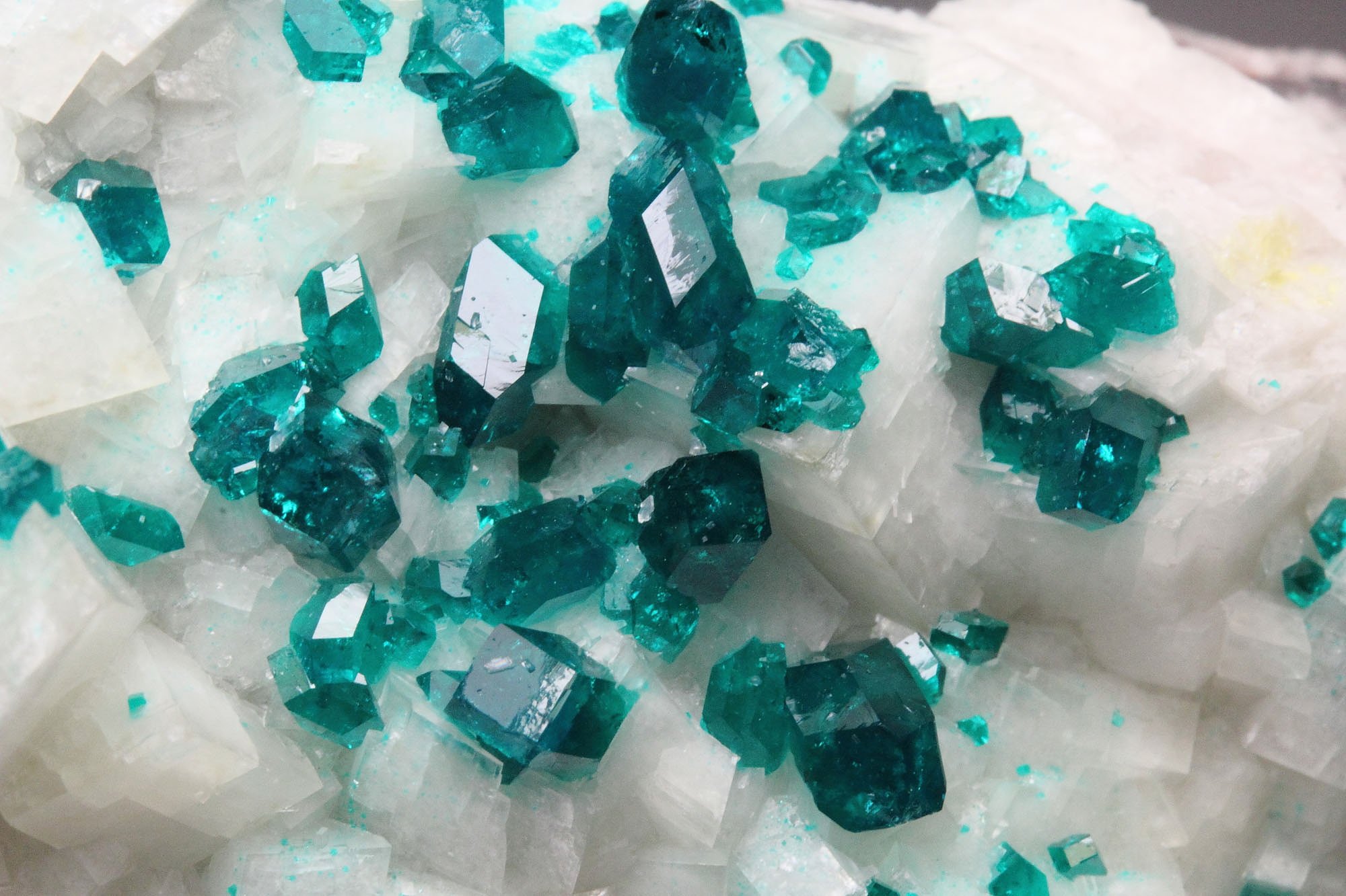 gemmy DIOPTASE, CALCITE