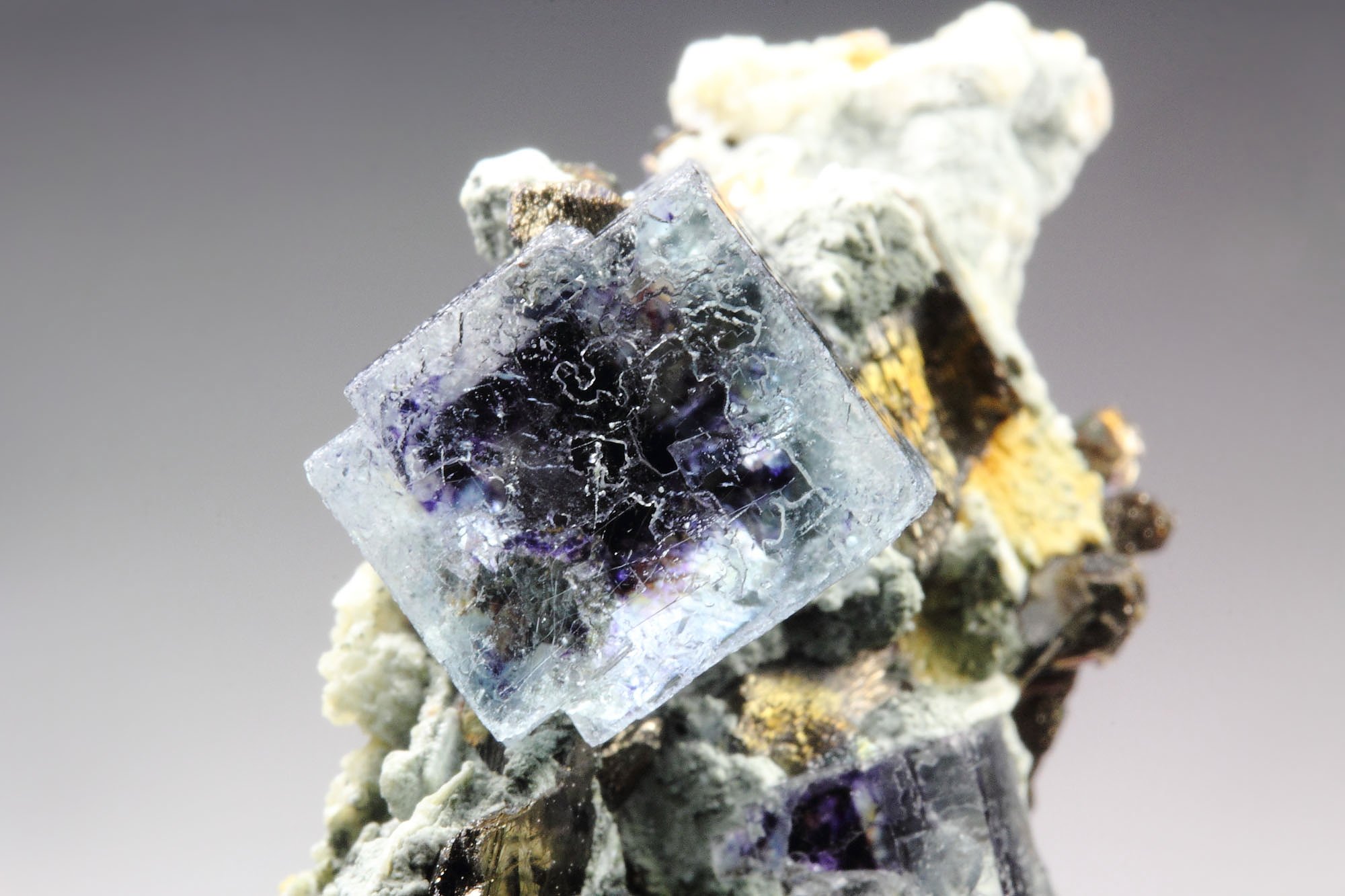 FLUORITE with PHANTOMS, PYRRHOTITE