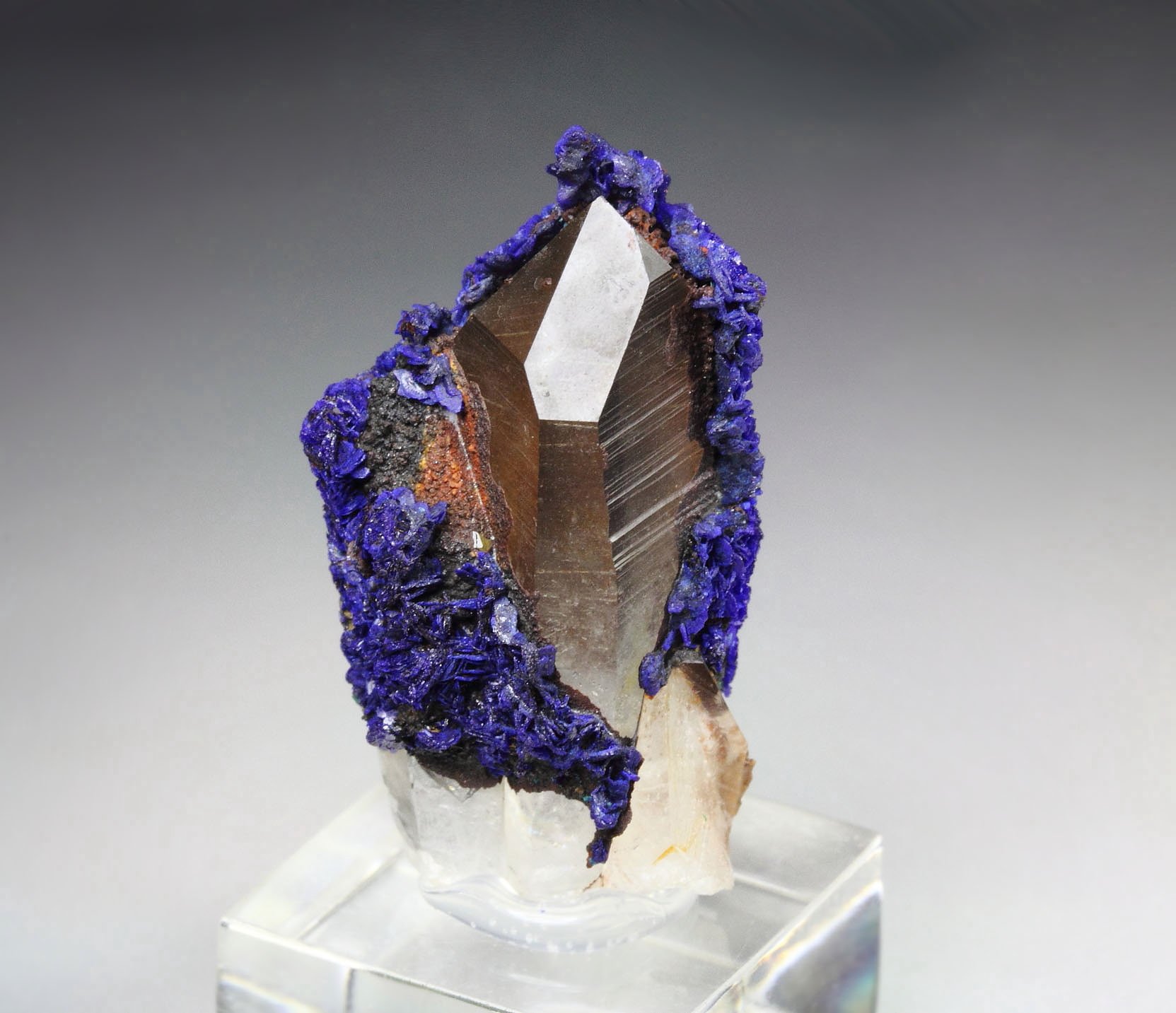 AZURITE, QUARTZ