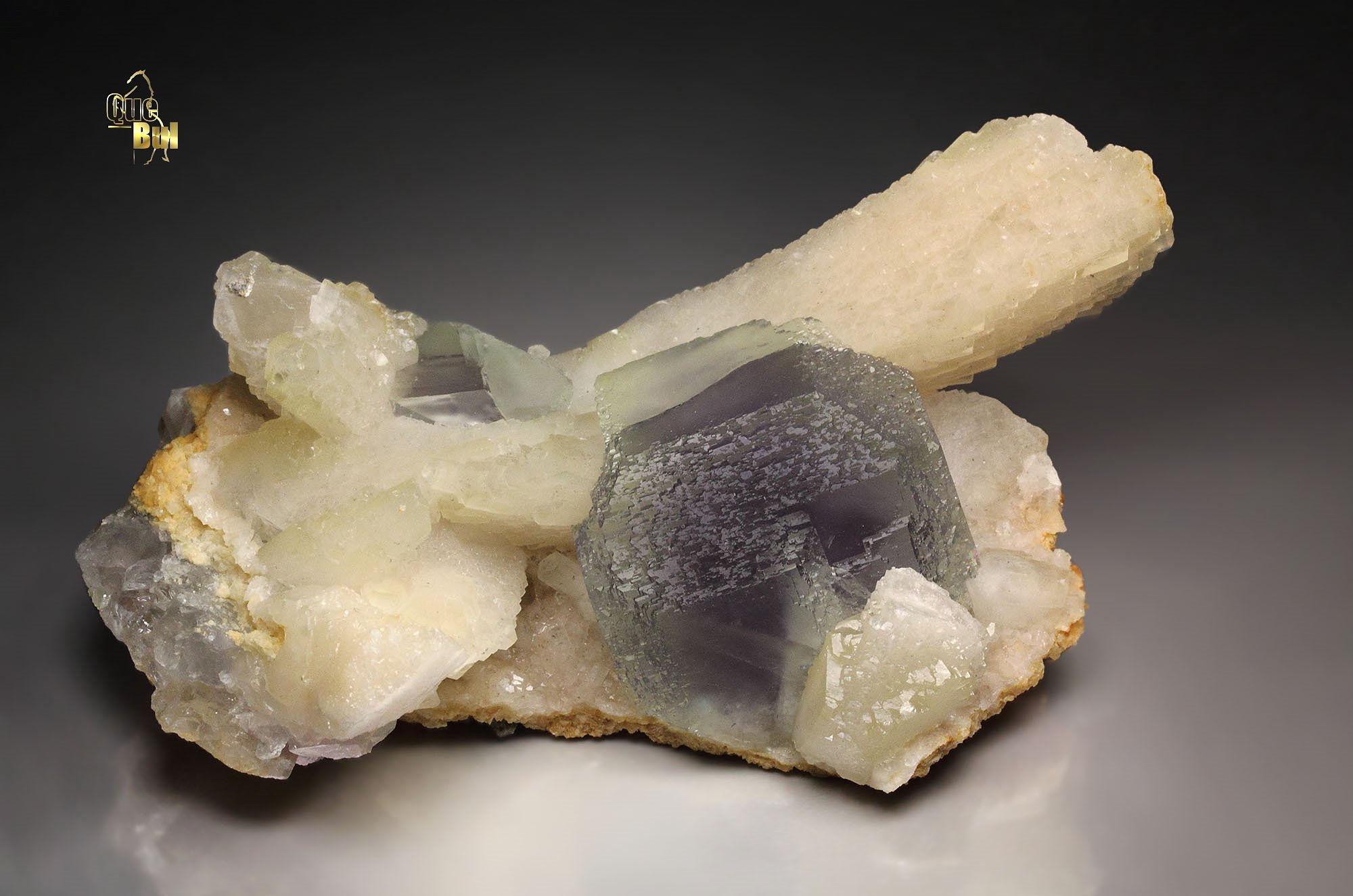 FLUORITE with PHANTOMS, CALCITE
