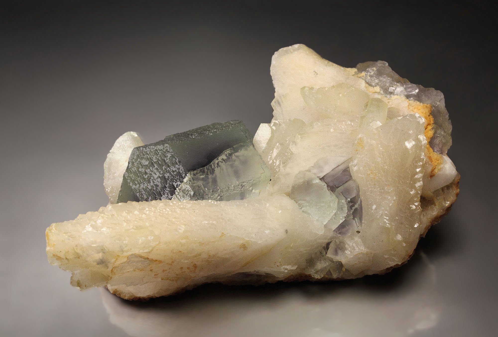 FLUORITE with PHANTOMS, CALCITE