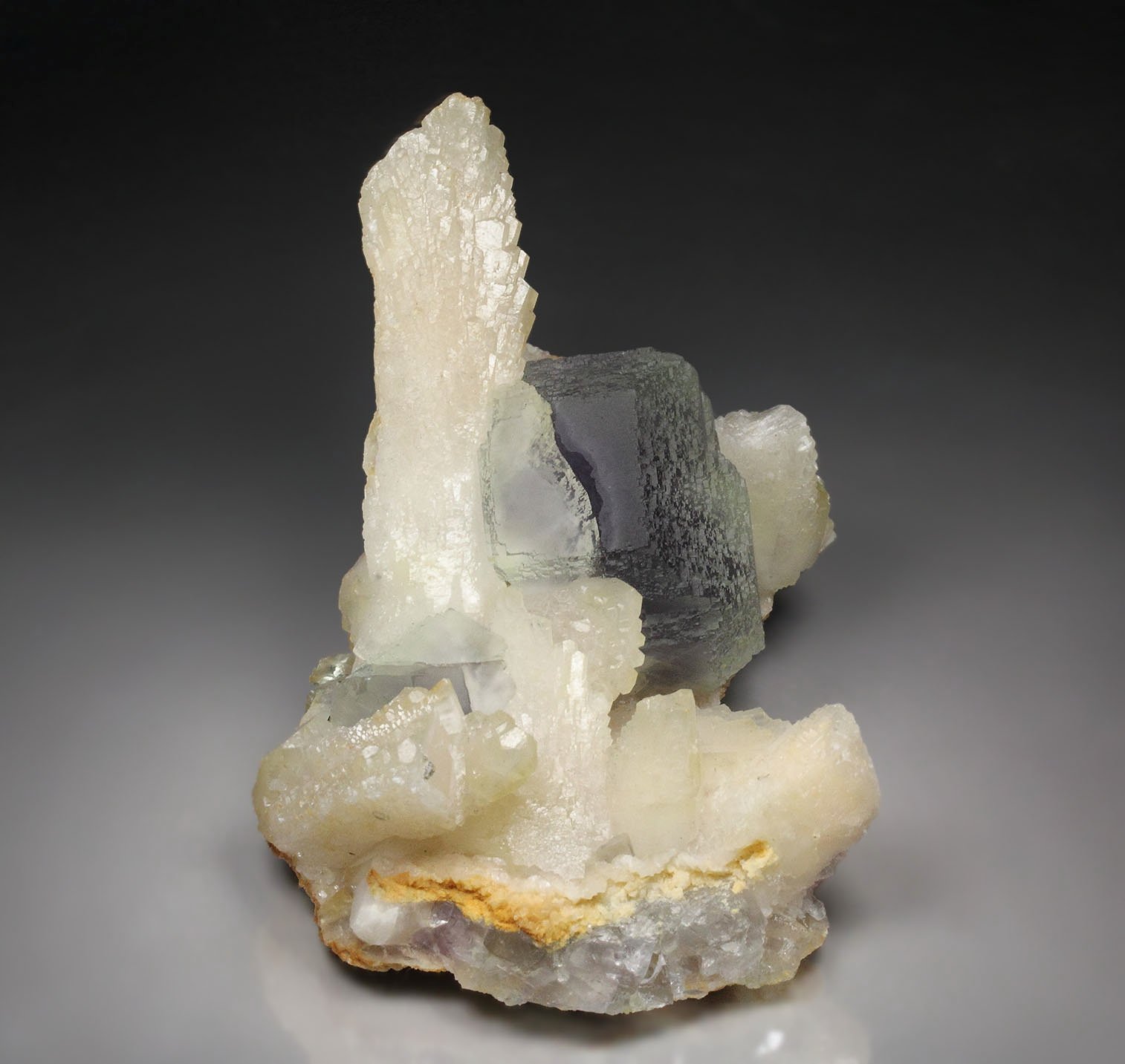 FLUORITE with PHANTOMS, CALCITE