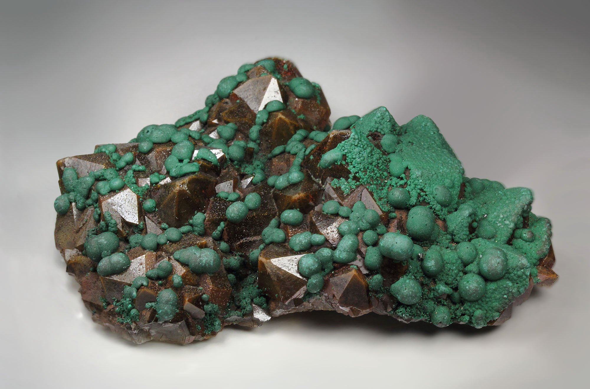 MALACHITE, QUARTZ with inclusions