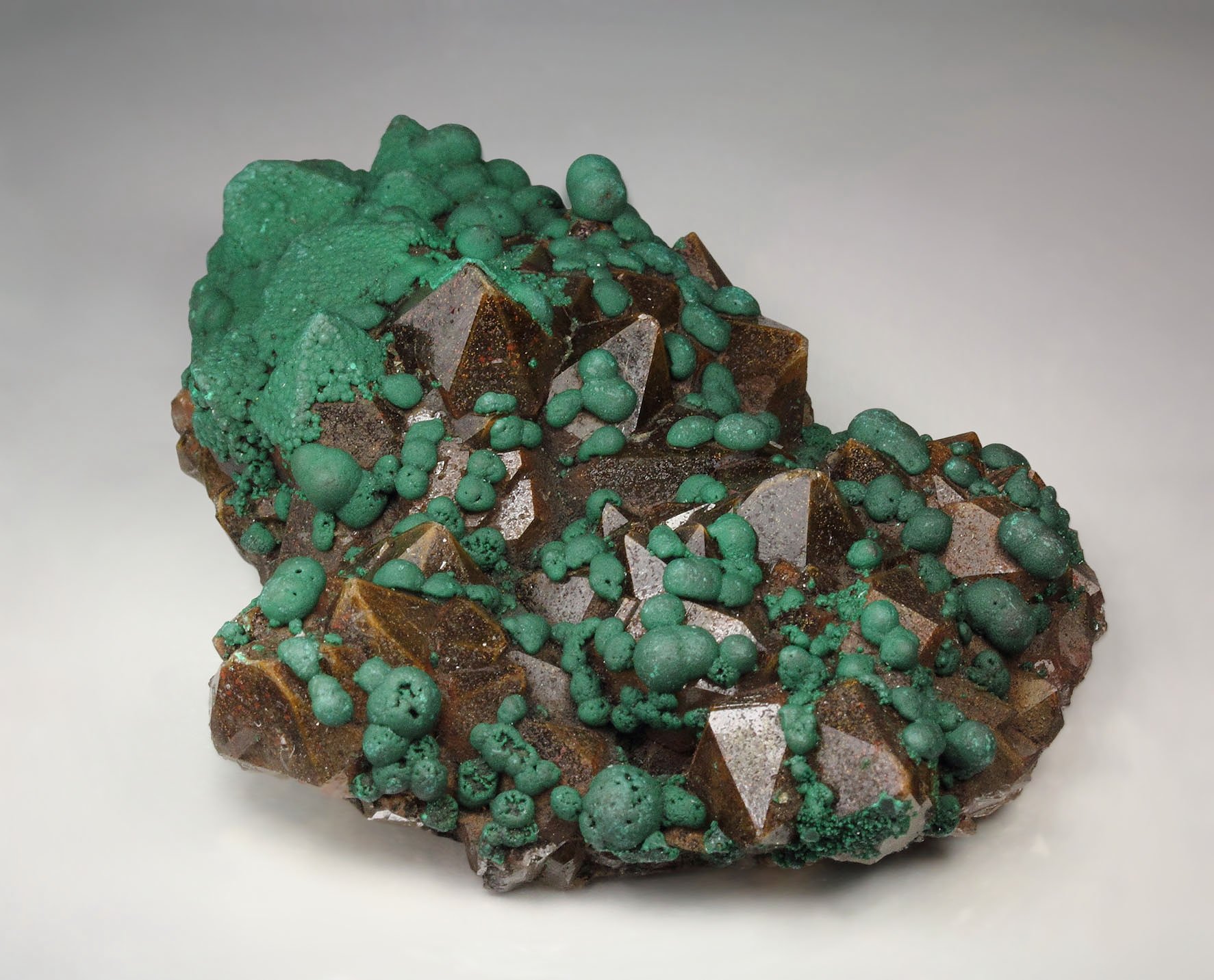 MALACHITE, QUARTZ with inclusions