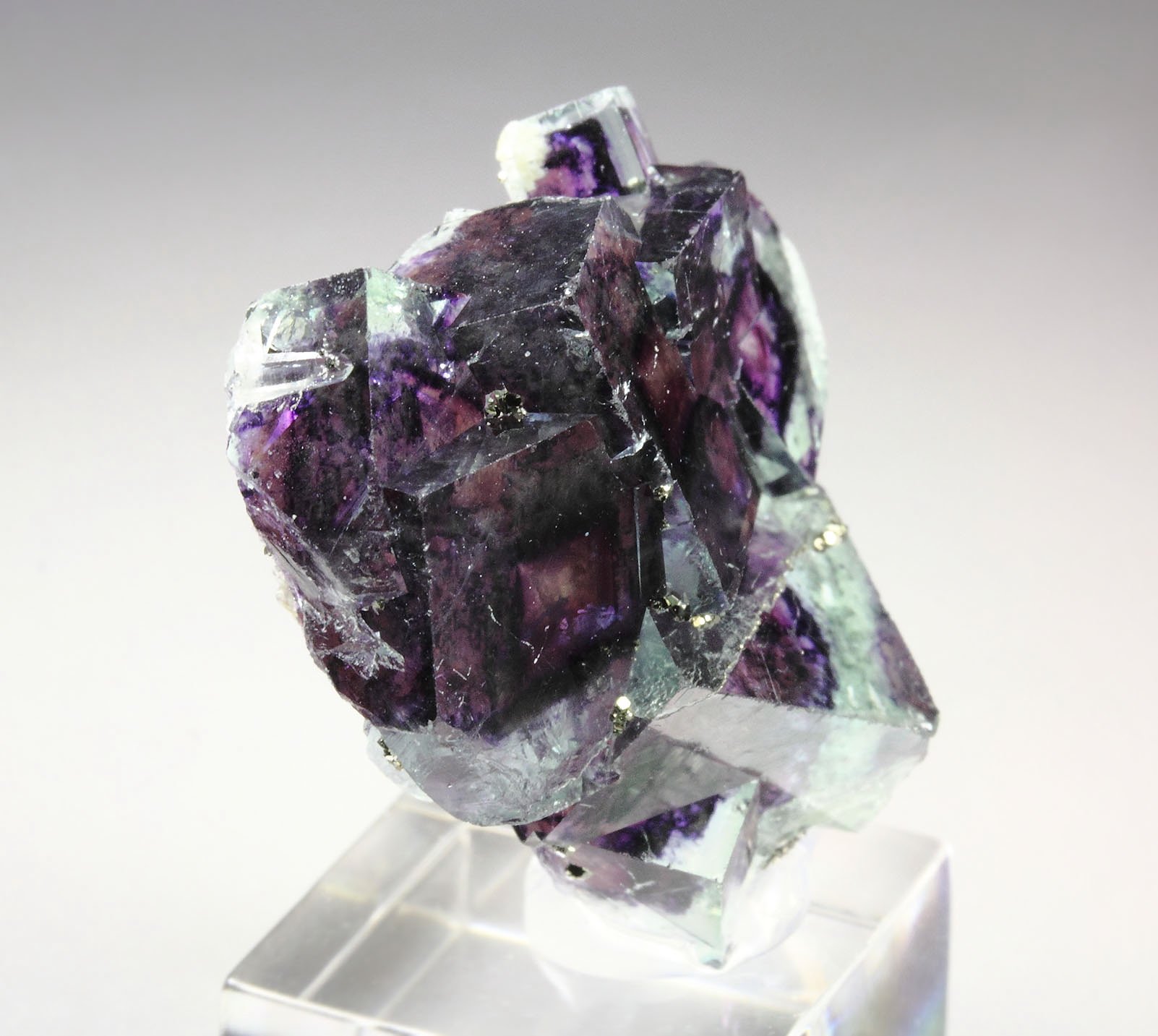 FLUORITE with PHANTOMS, PYRITE