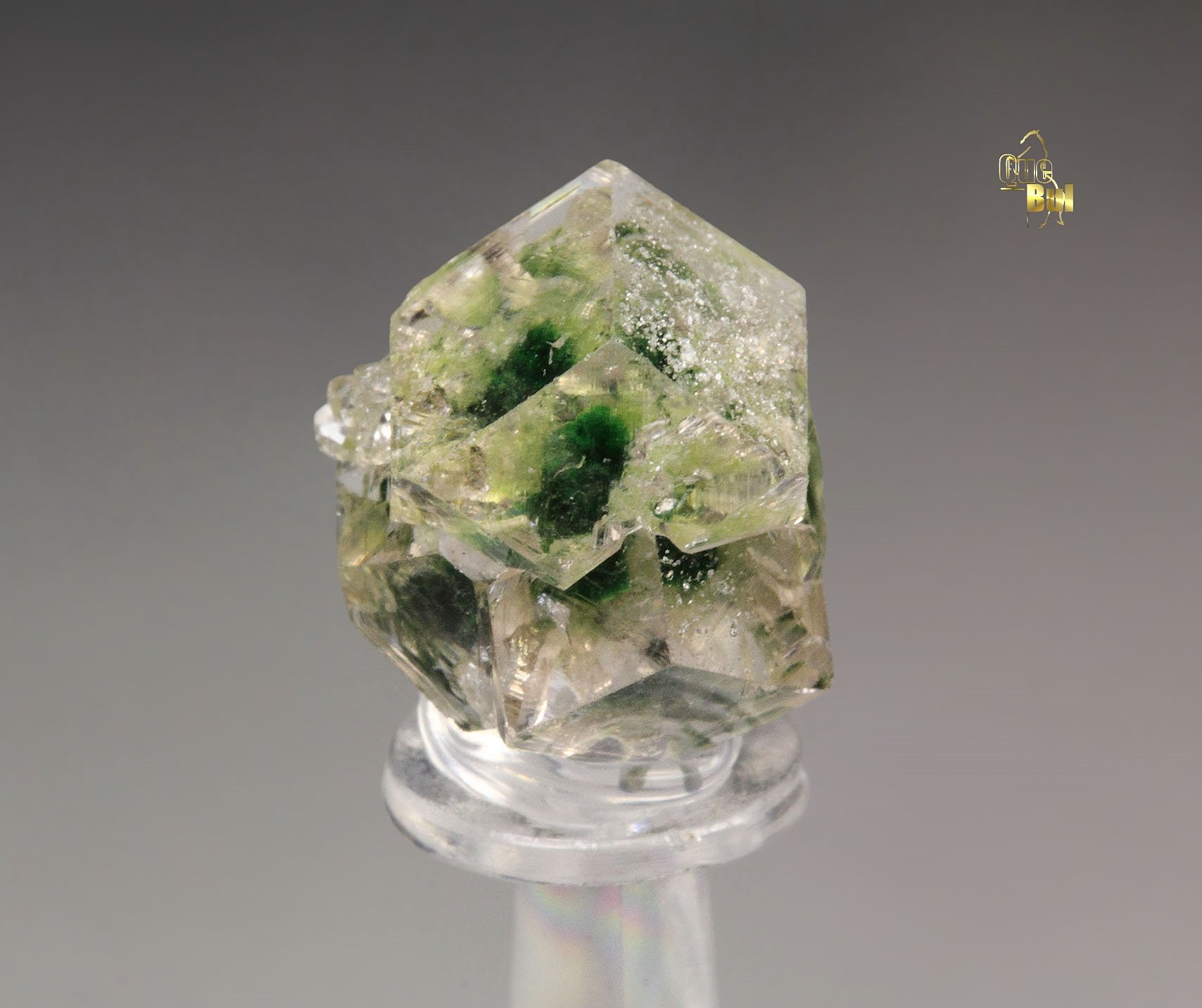 gem GARNET var. GROSSULAR with GREEN CHROMIAN PHANTOMS