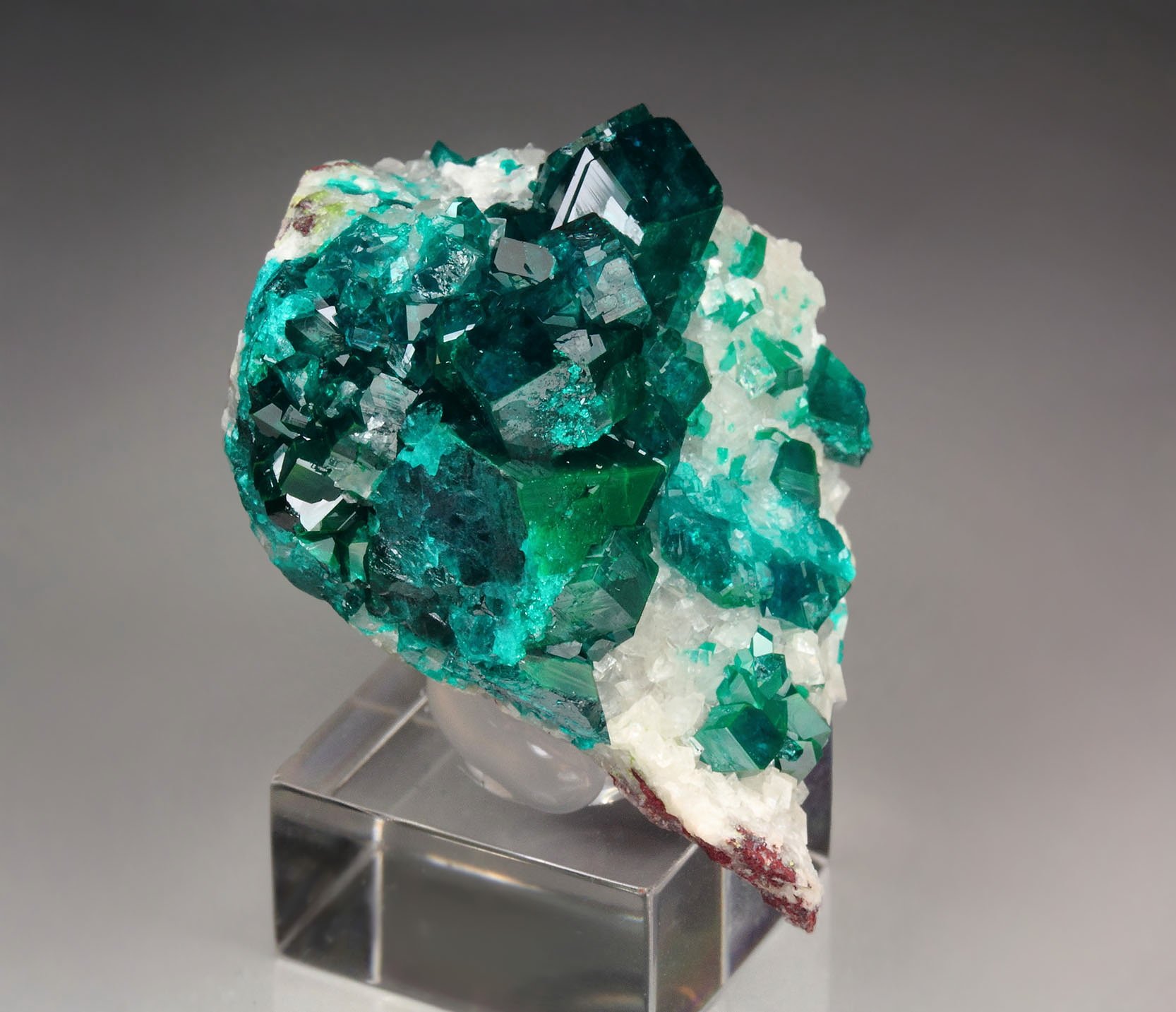 gemmy DIOPTASE, CALCITE