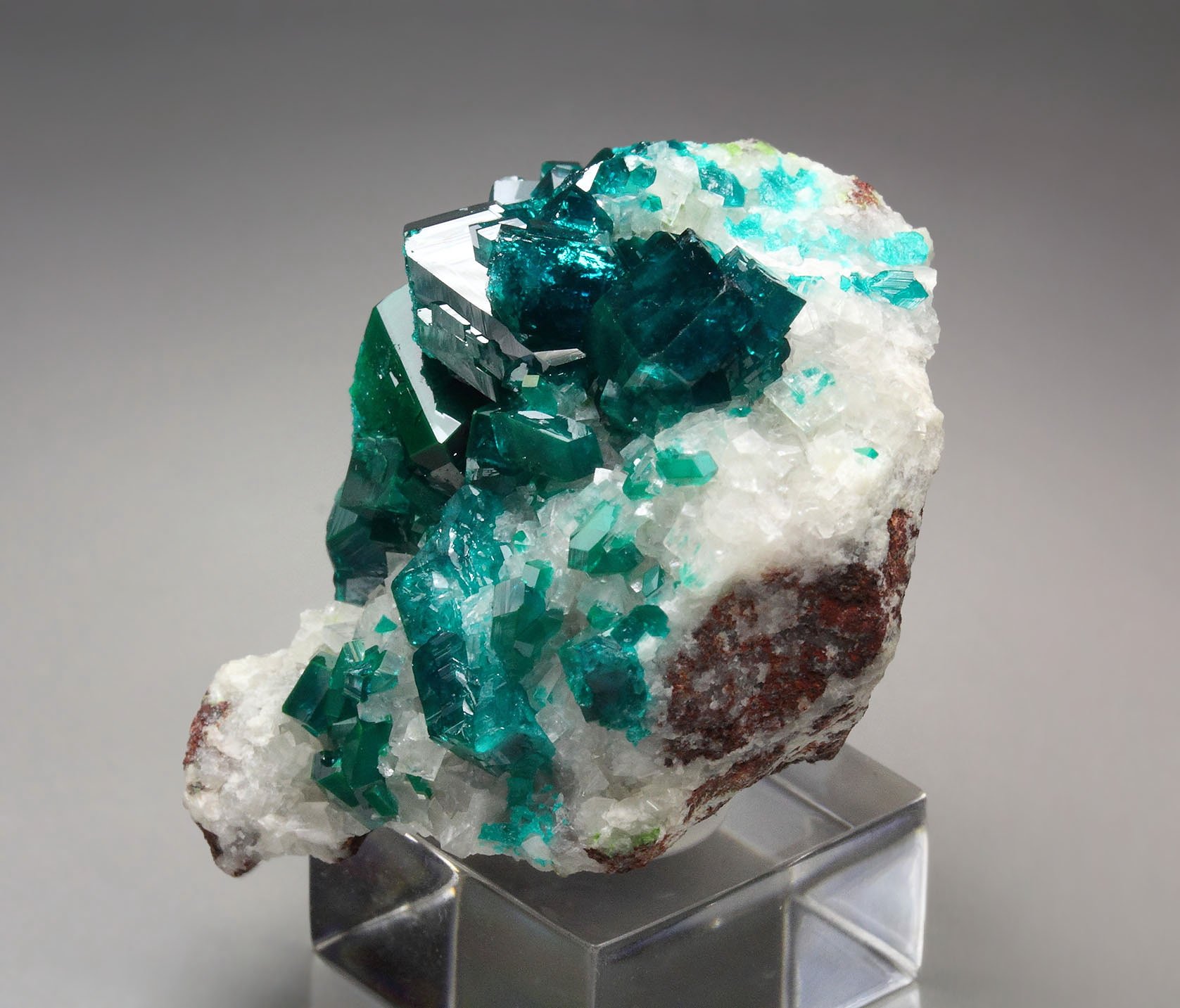 gemmy DIOPTASE, CALCITE