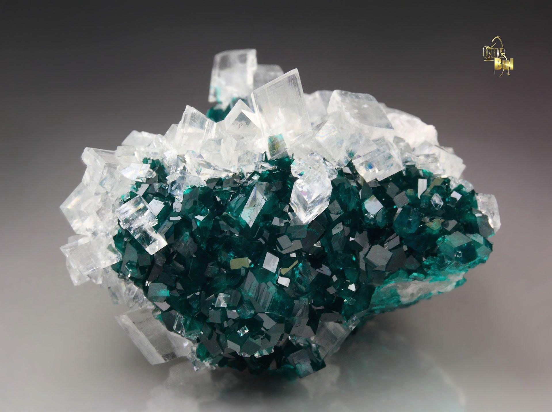 gemmy DIOPTASE, CALCITE