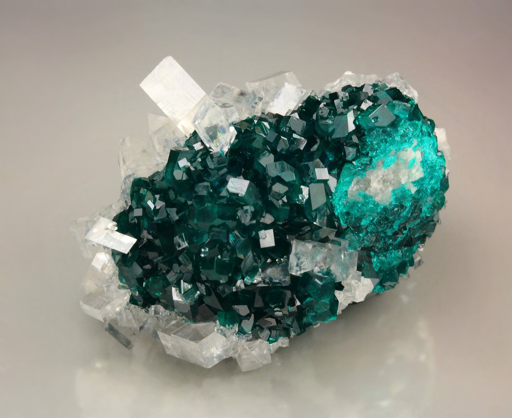 gemmy DIOPTASE, CALCITE