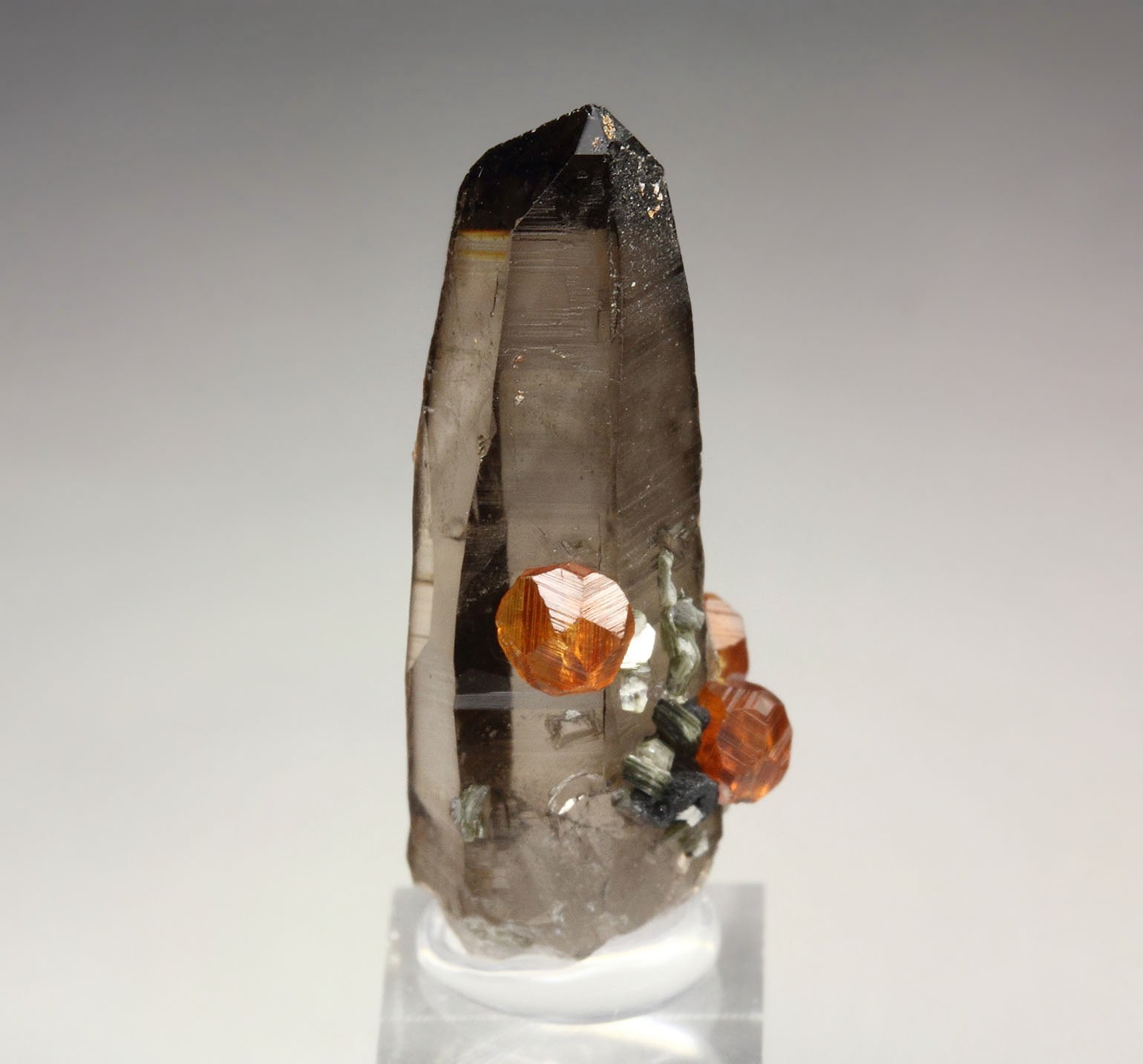 gem GARNET var. SPESSARTINE, QUARTZ var. SMOKY