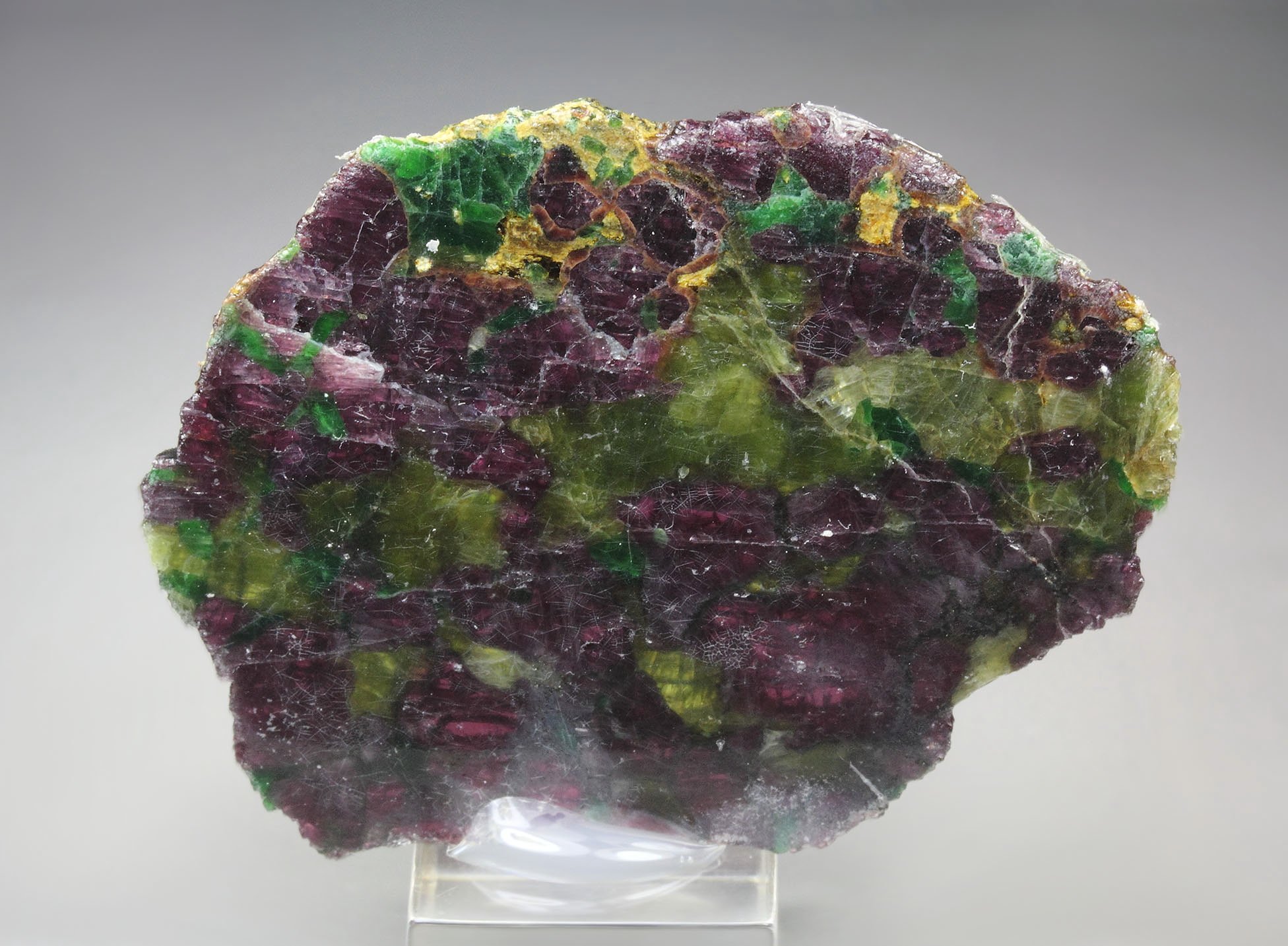 GARNET var. PYROPE, DIOPSIDE var. CHROMIUM-BEARING DIOPSIDE, ENSTATITE