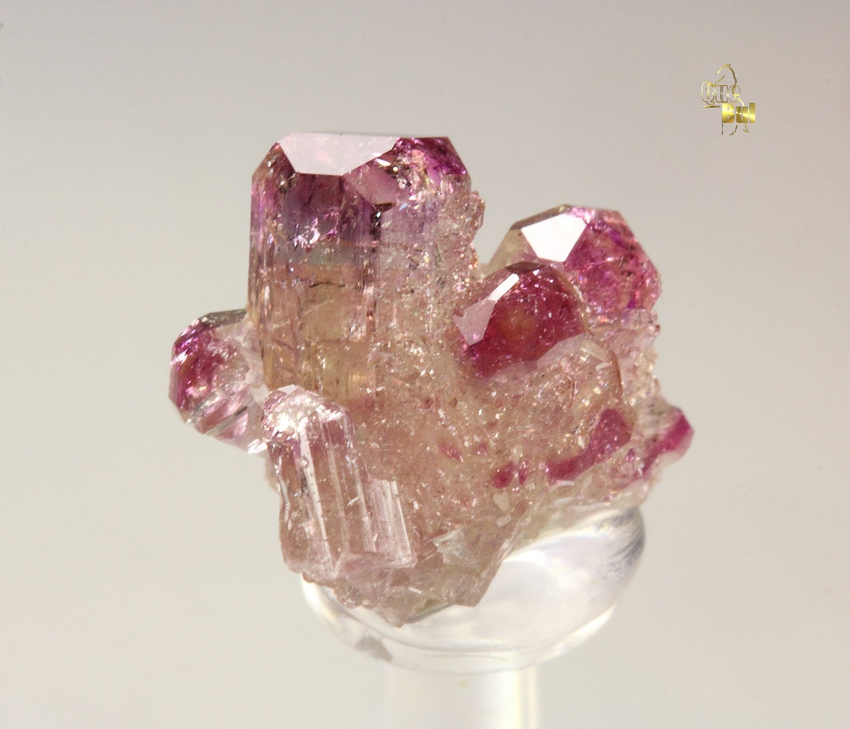 gem VESUVIANITE with RASPBERRY CAPS