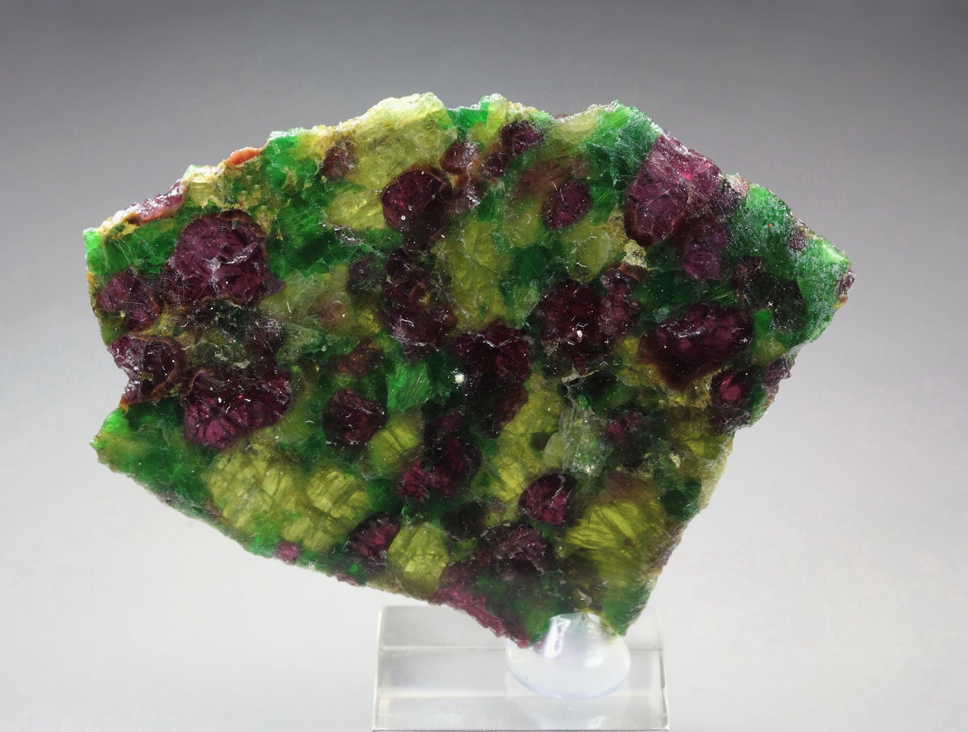 GARNET var. PYROPE, DIOPSIDE var. CHROMIUM-BEARING DIOPSIDE, ENSTATITE