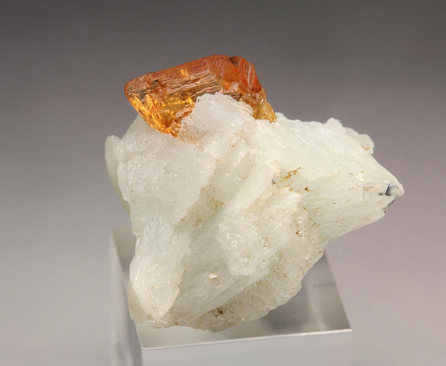 gem GARNET var. SPESSARTINE, ALBITE