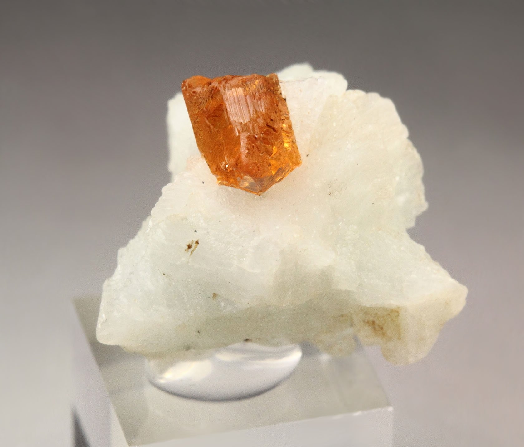 gem GARNET var. SPESSARTINE, ALBITE